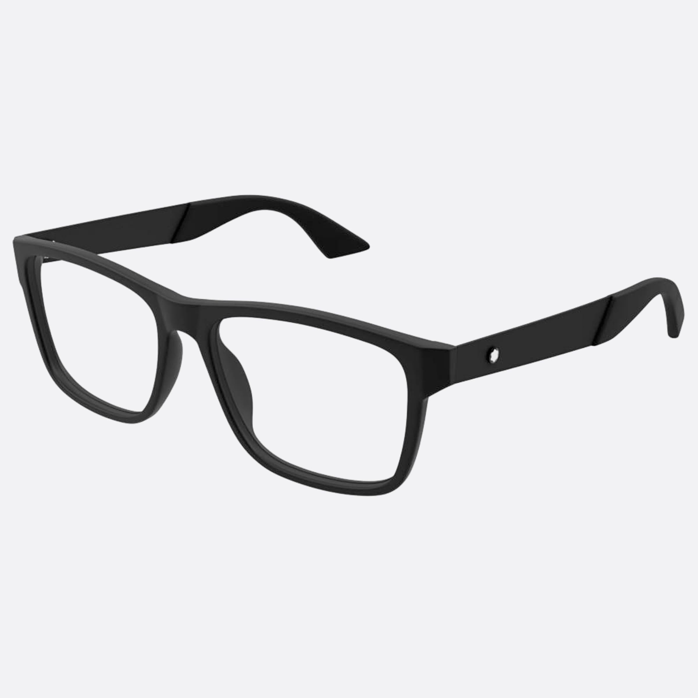 Montblanc 56mm Black Squared Man Eyeglasses - Side View