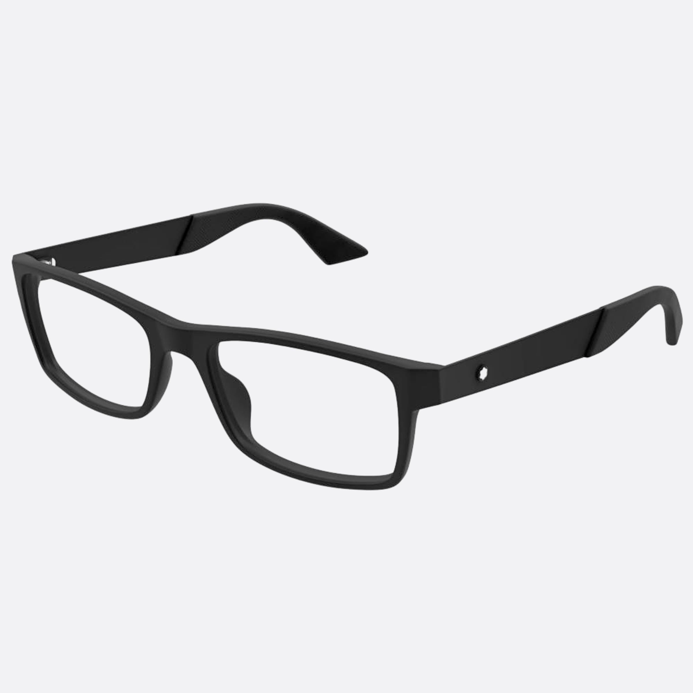 Montblanc 56mm Black Squared Man Eyeglasses - Side View