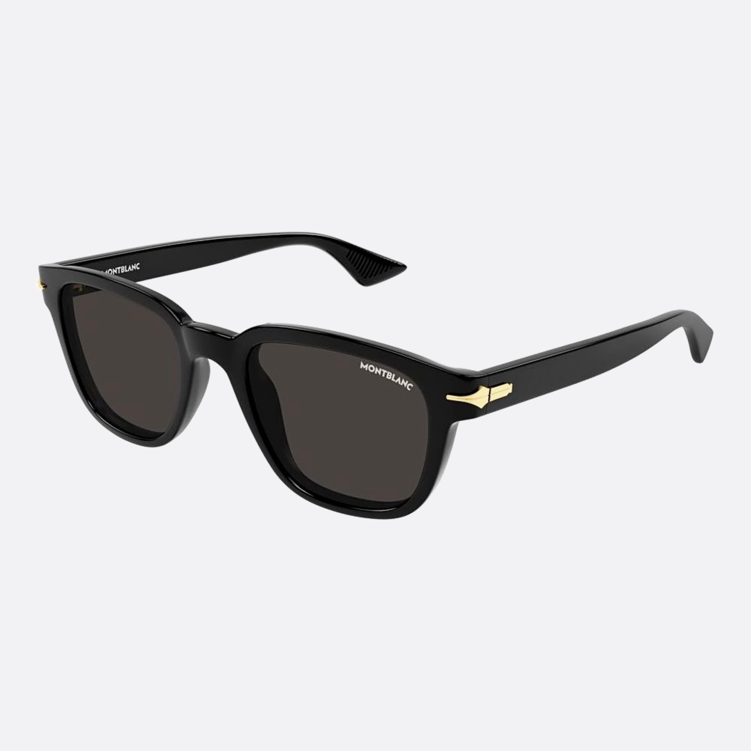 Montblanc 53mm Black Squared Man Sunglasses - Side View