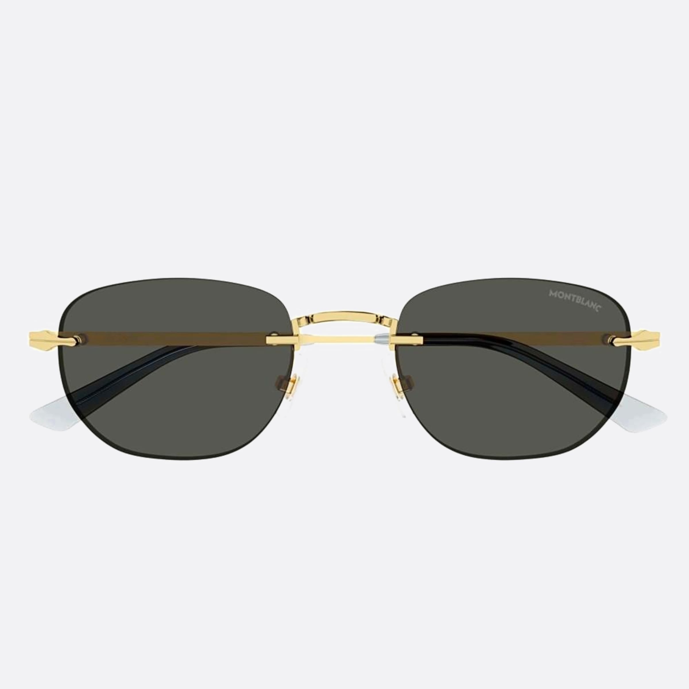 Montblanc 53mm Avant Premiere Gold Geometric Man Sunglasses - Main View