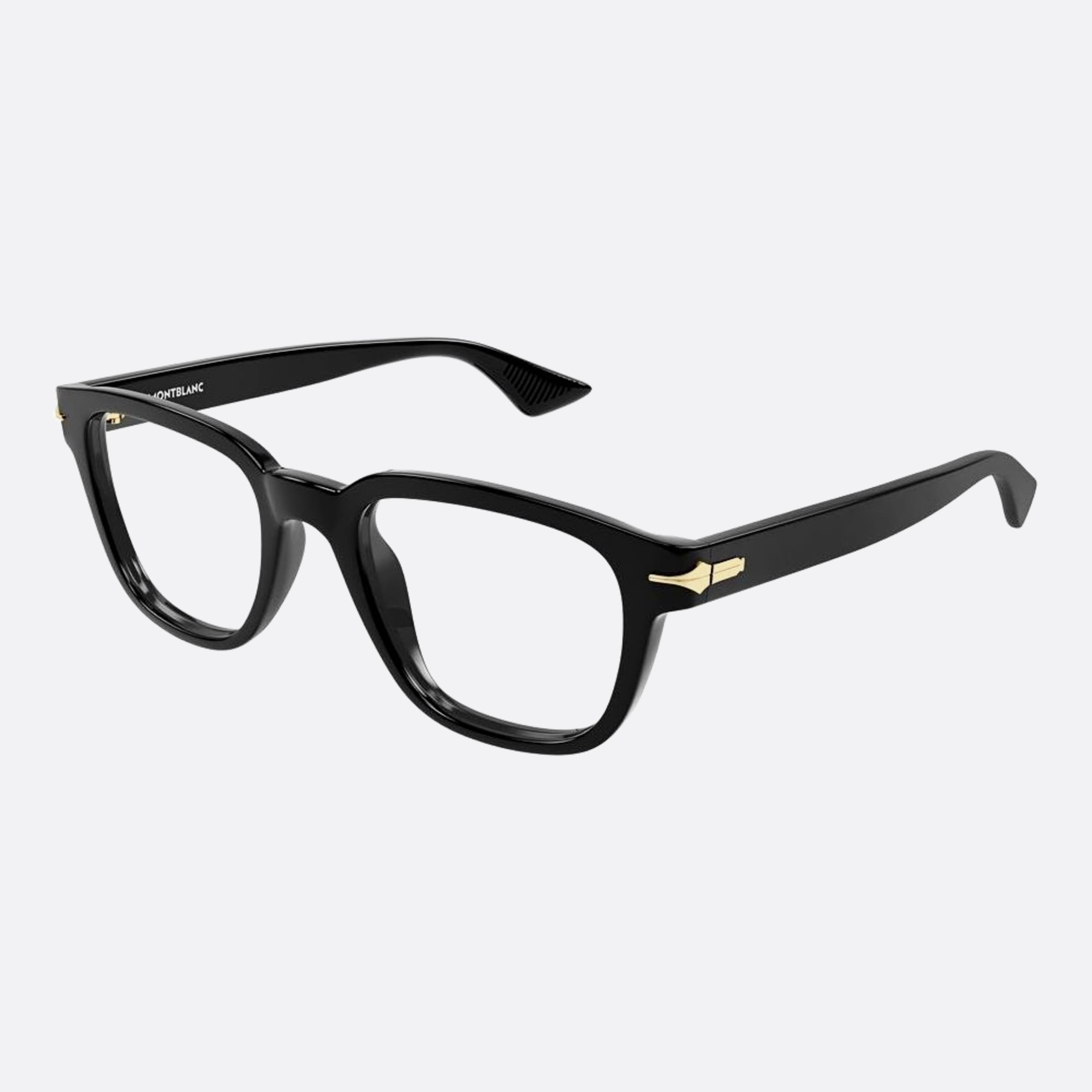 Montblanc 53mm Black Squared Man Eyeglasses - Side View
