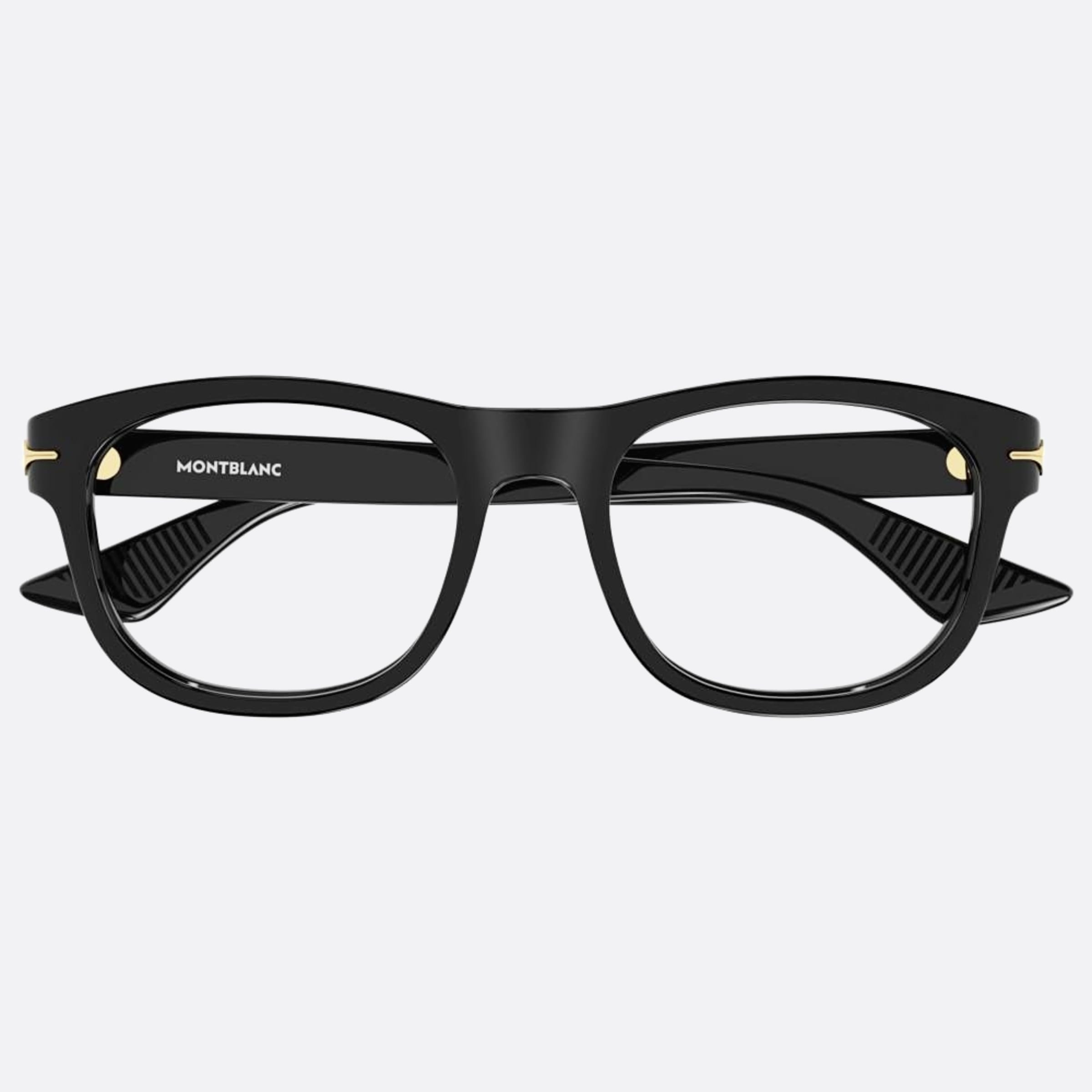 Montblanc 55mm Black Squared Man Eyeglasses - Main View