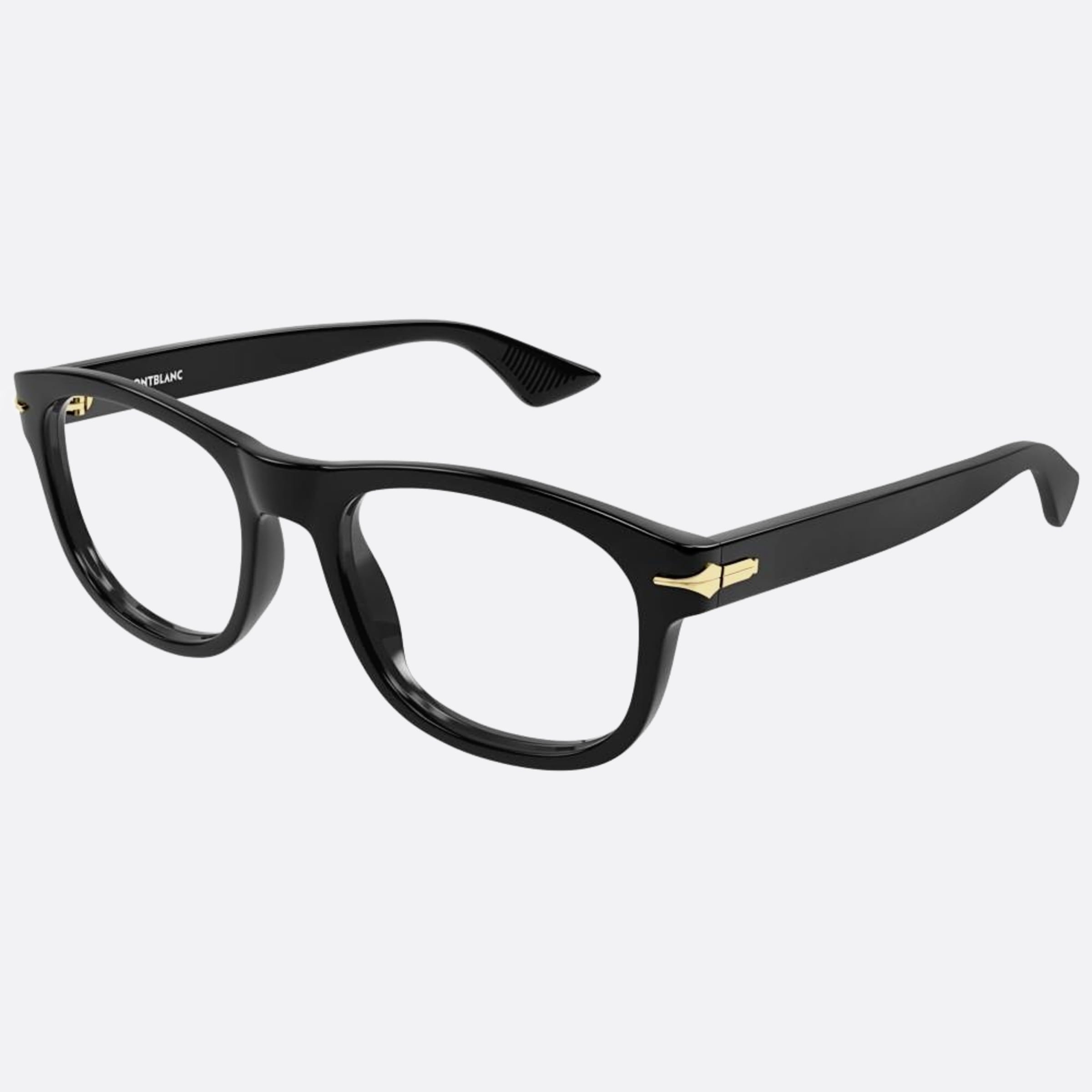 Montblanc 55mm Black Squared Man Eyeglasses - Side View