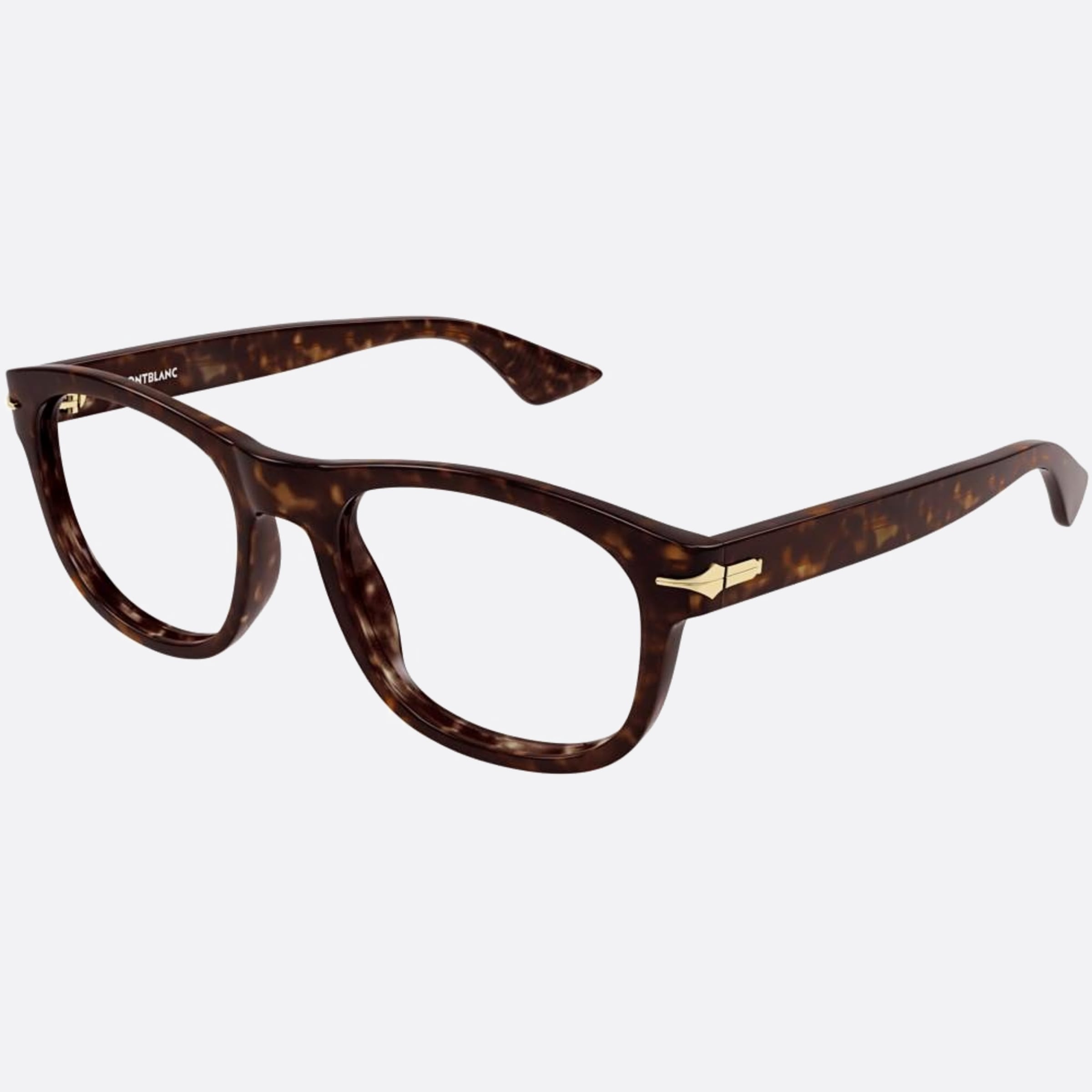 Montblanc 55mm Havana Squared Man Eyeglasses - Side View