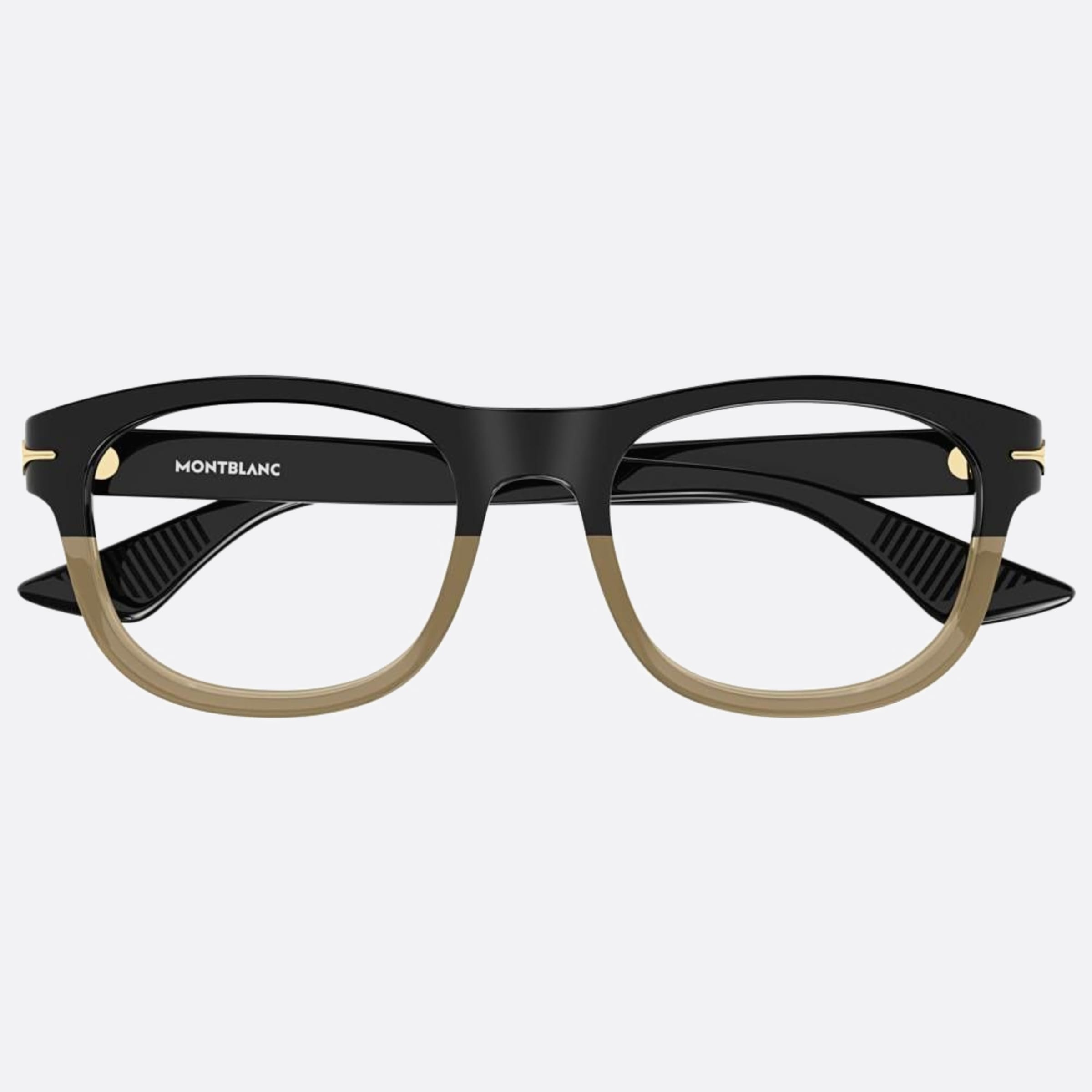 Montblanc 55mm Black Squared Man Eyeglasses - Main View