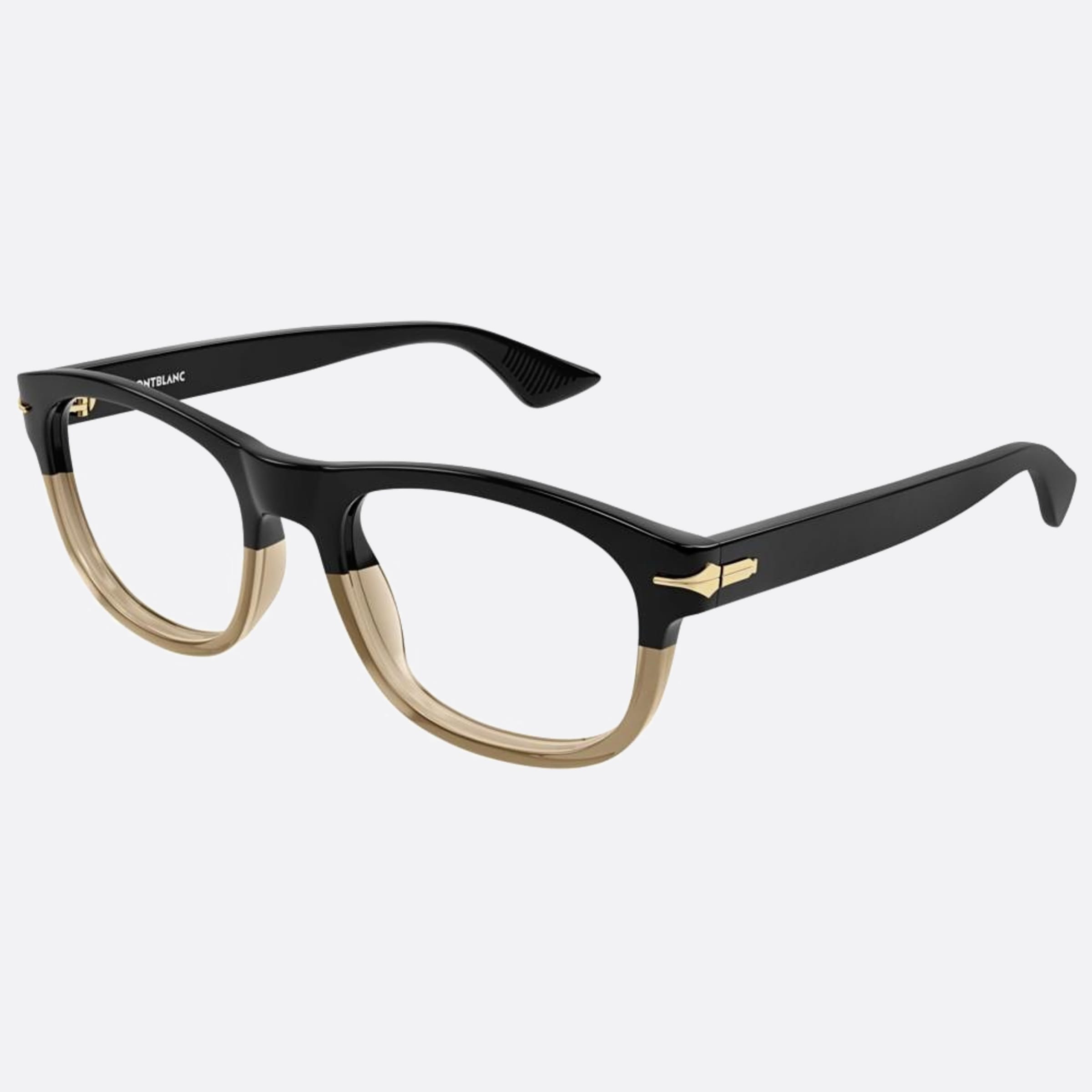 Montblanc 55mm Black Squared Man Eyeglasses - Side View