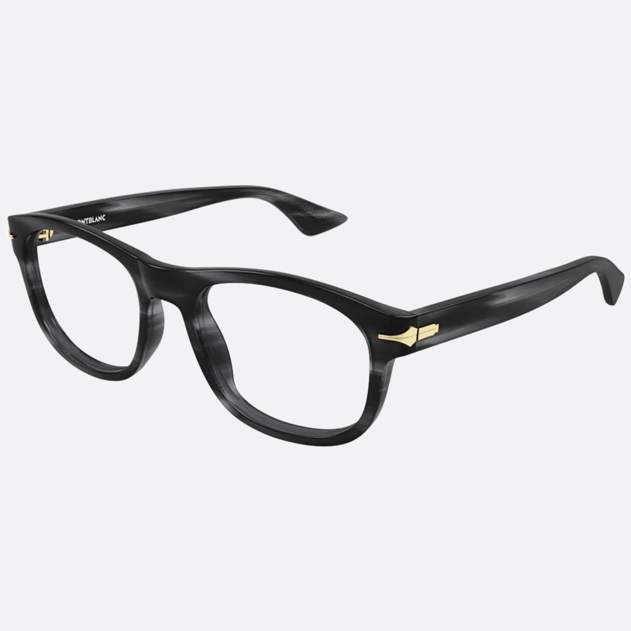 Montblanc 55mm Grey Squared Man Eyeglasses - Side View
