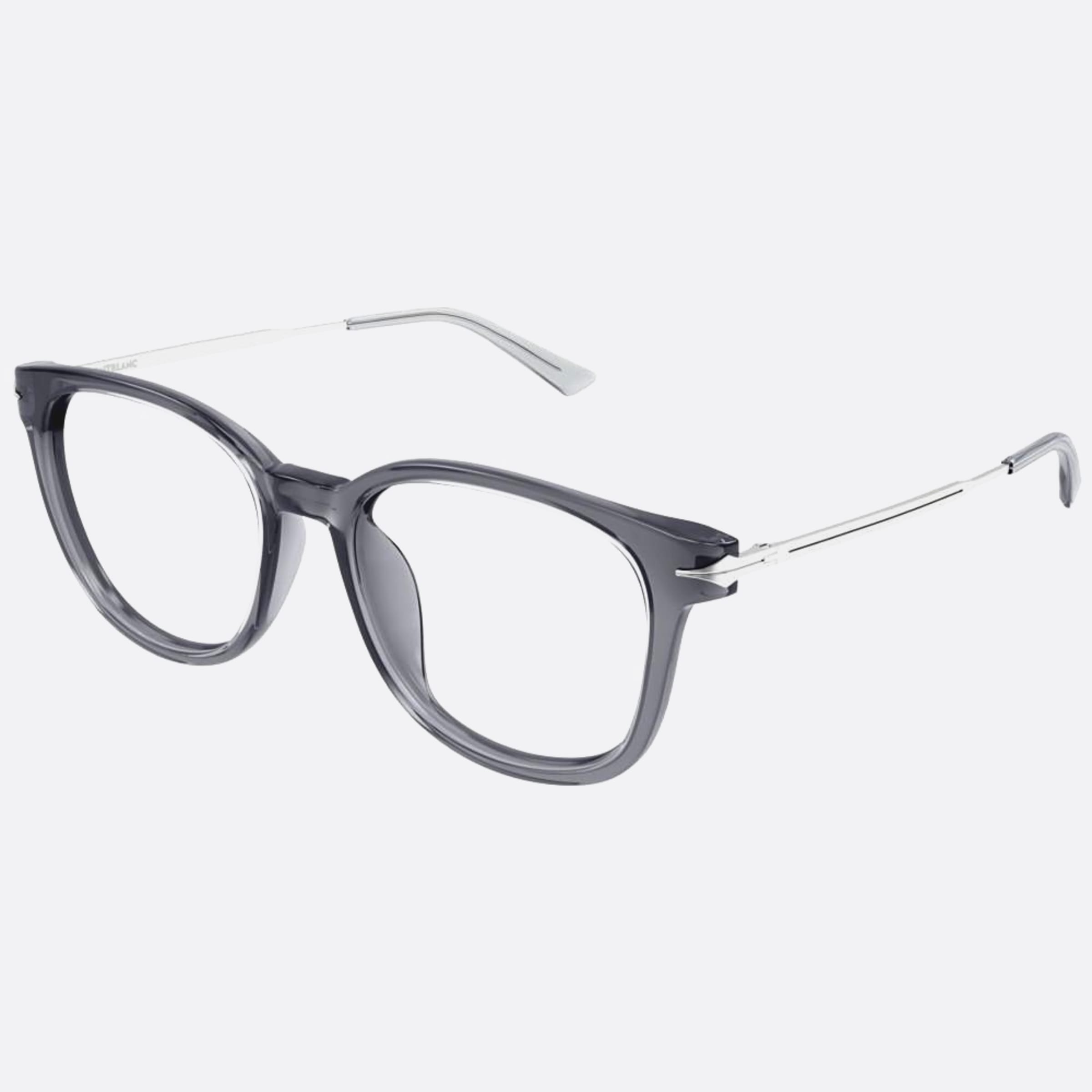 Montblanc 53mm Mb0309oa Grey Squared Men Eyeglasses - Side View