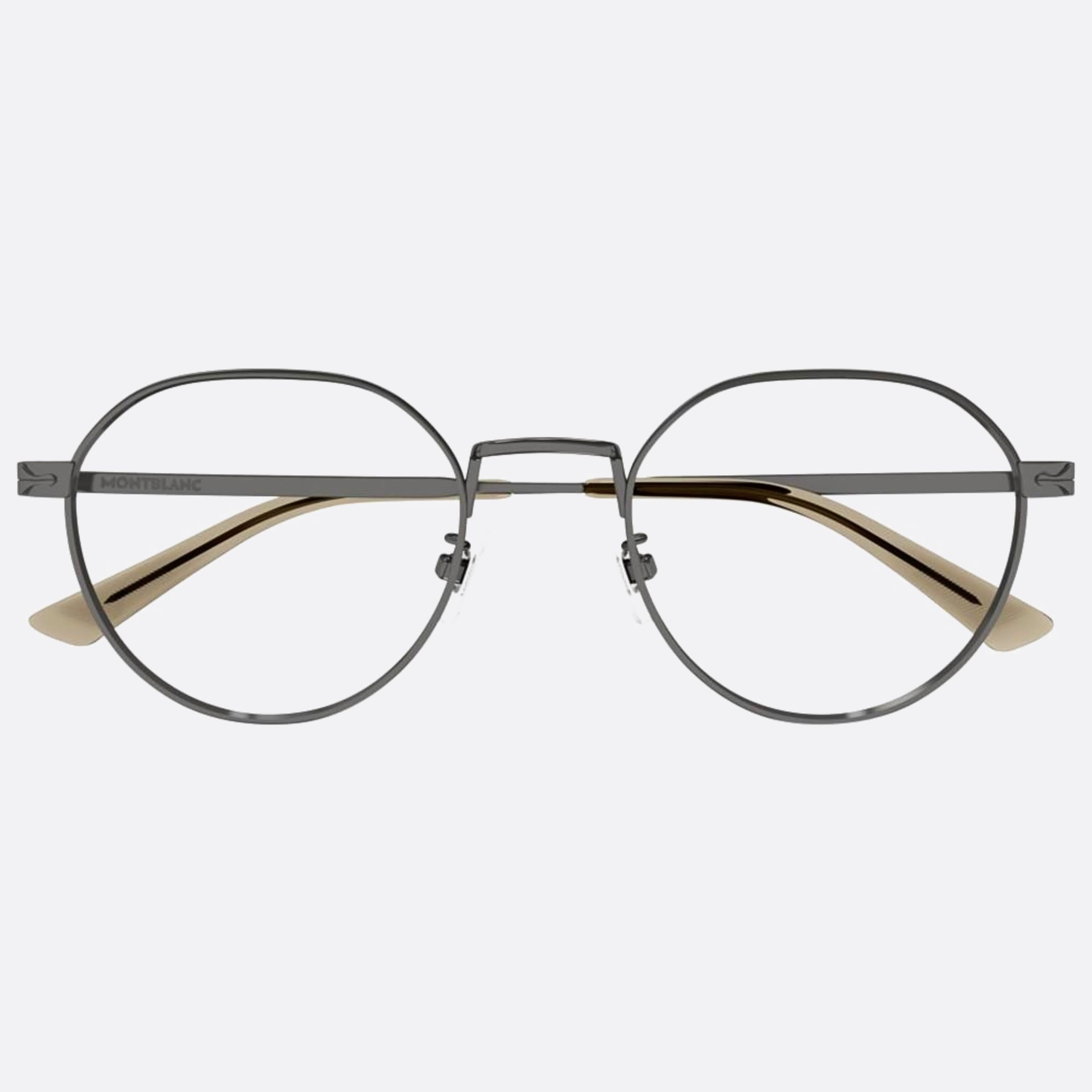 Montblanc 52mm Mb0310oa Grey Round Man Eyeglasses - Main View