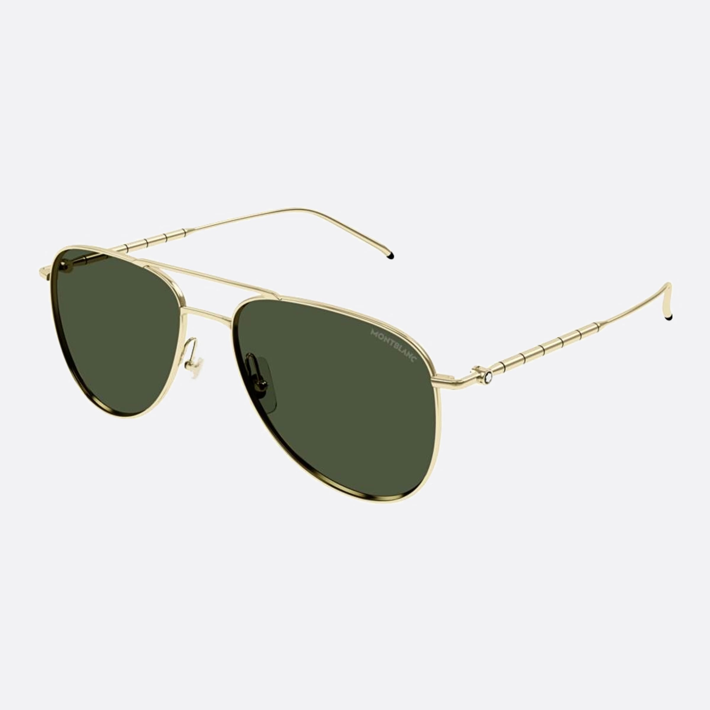 Montblanc 58mm Gold Pilot Man Sunglasses - Side View