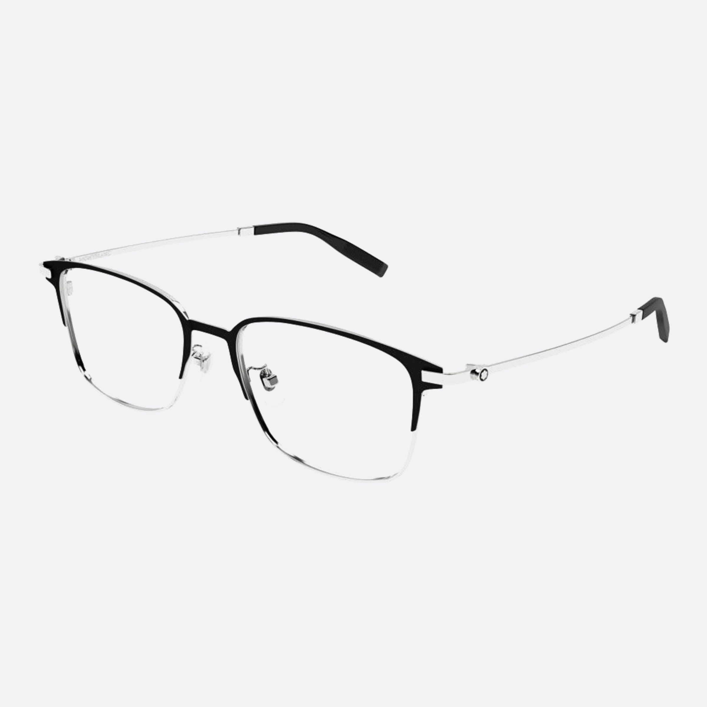 Montblanc 54mm Mb0314oa Silver Squared Men Eyeglasses - Side View