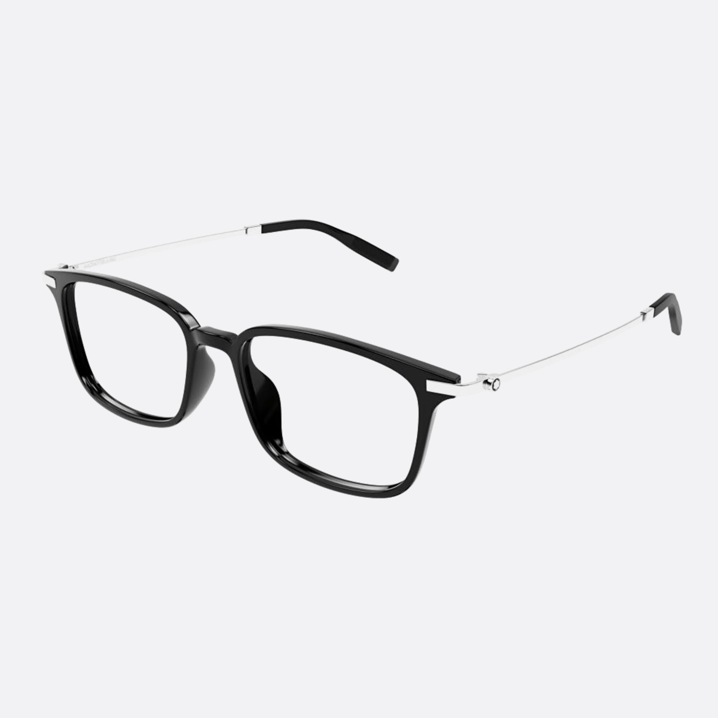 Montblanc 56mm Mb0315oa Black Squared Men Eyeglasses - Side View
