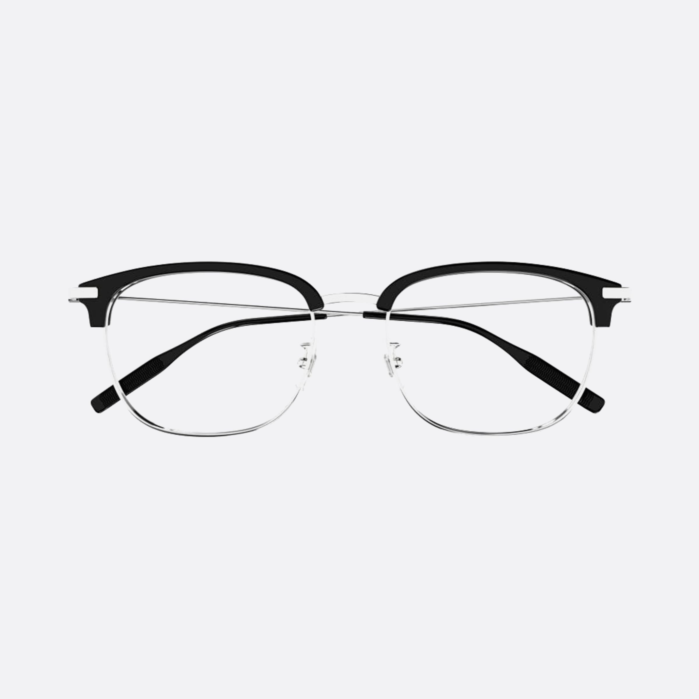 Montblanc 55mm Mb0316oa Silver Squared Men Eyeglasses - Main View