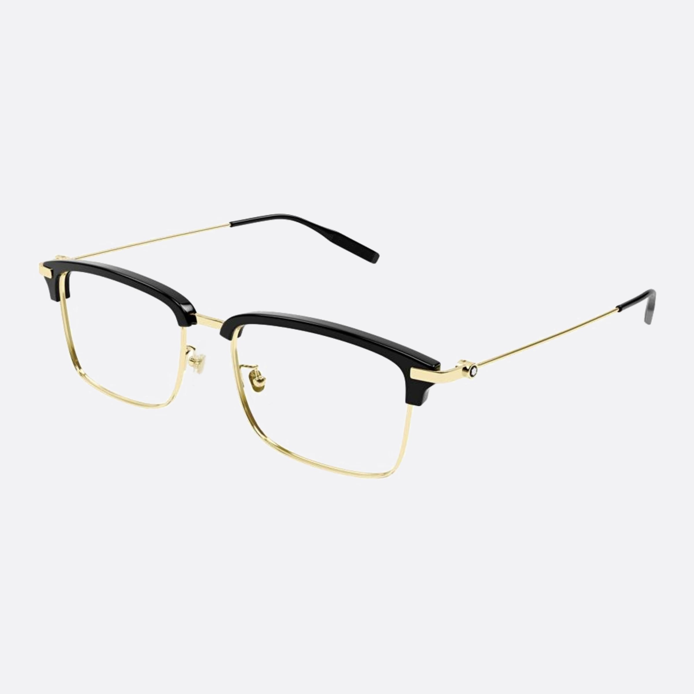 Montblanc 55mm Mb0318oa Gold Round Men Eyeglasses - Side View