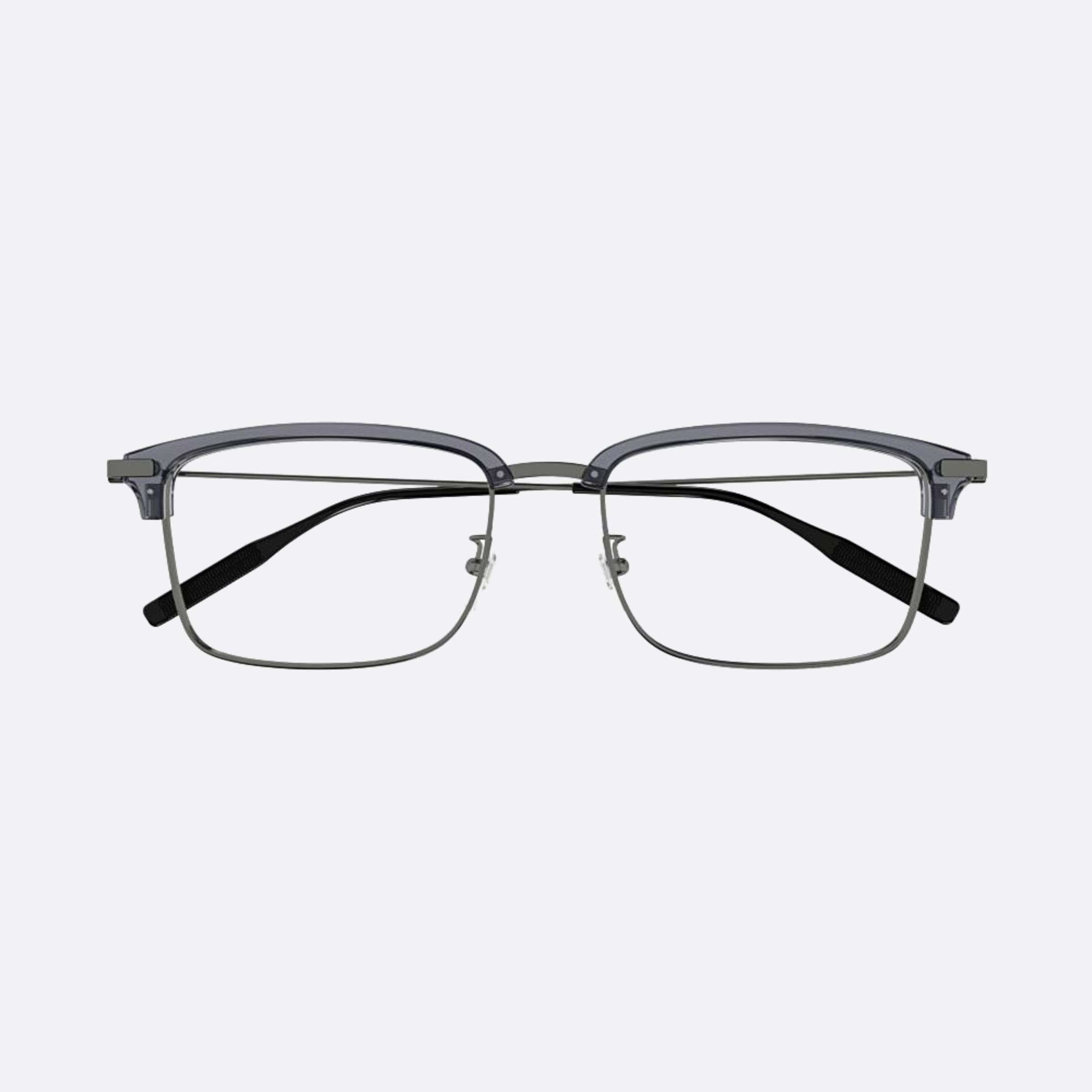 Montblanc 55mm Mb0318oa Grey Round Men Eyeglasses - Main View