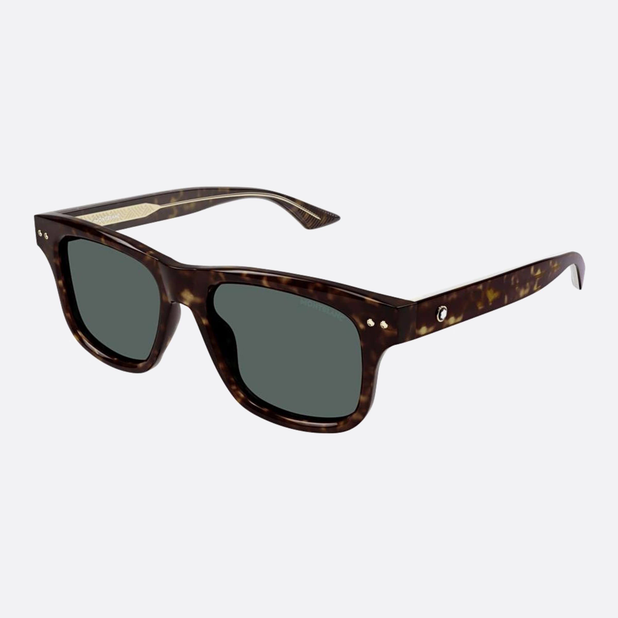 Montblanc 55mm Havana Squared Man Sunglasses - Side View