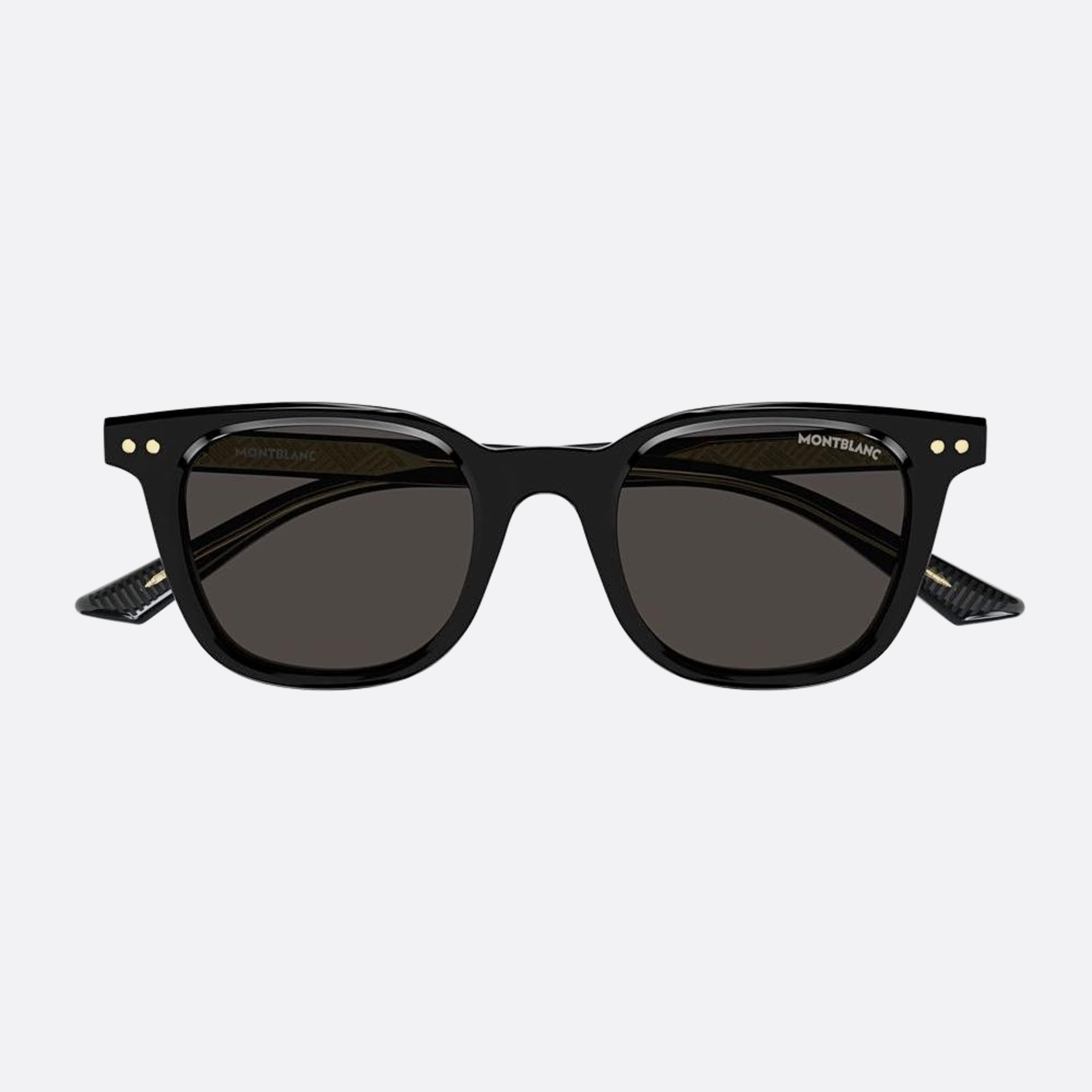 Montblanc 49mm Black Round Man Sunglasses - Detail View