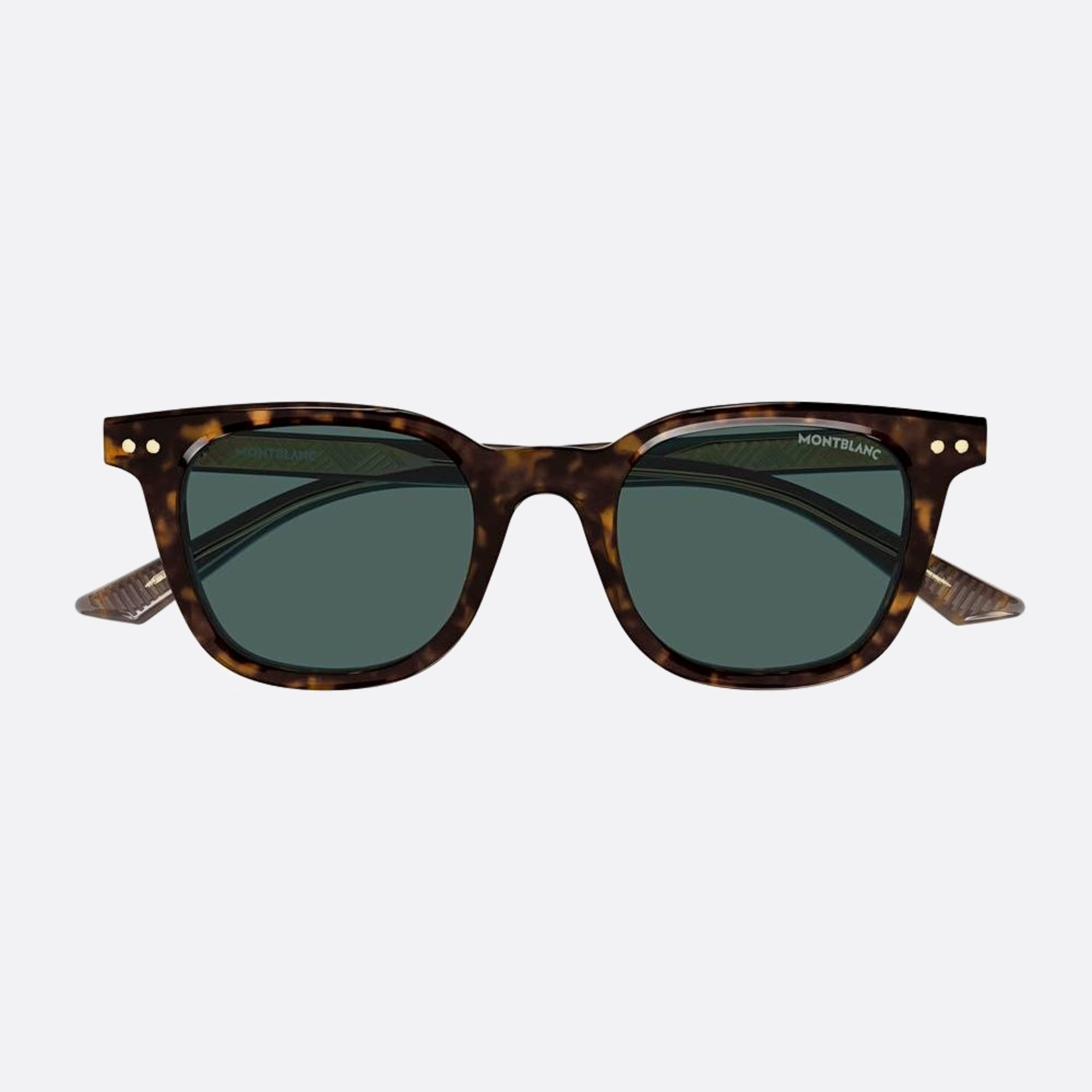 Montblanc 49mm Havana Round Man Sunglasses - Detail View