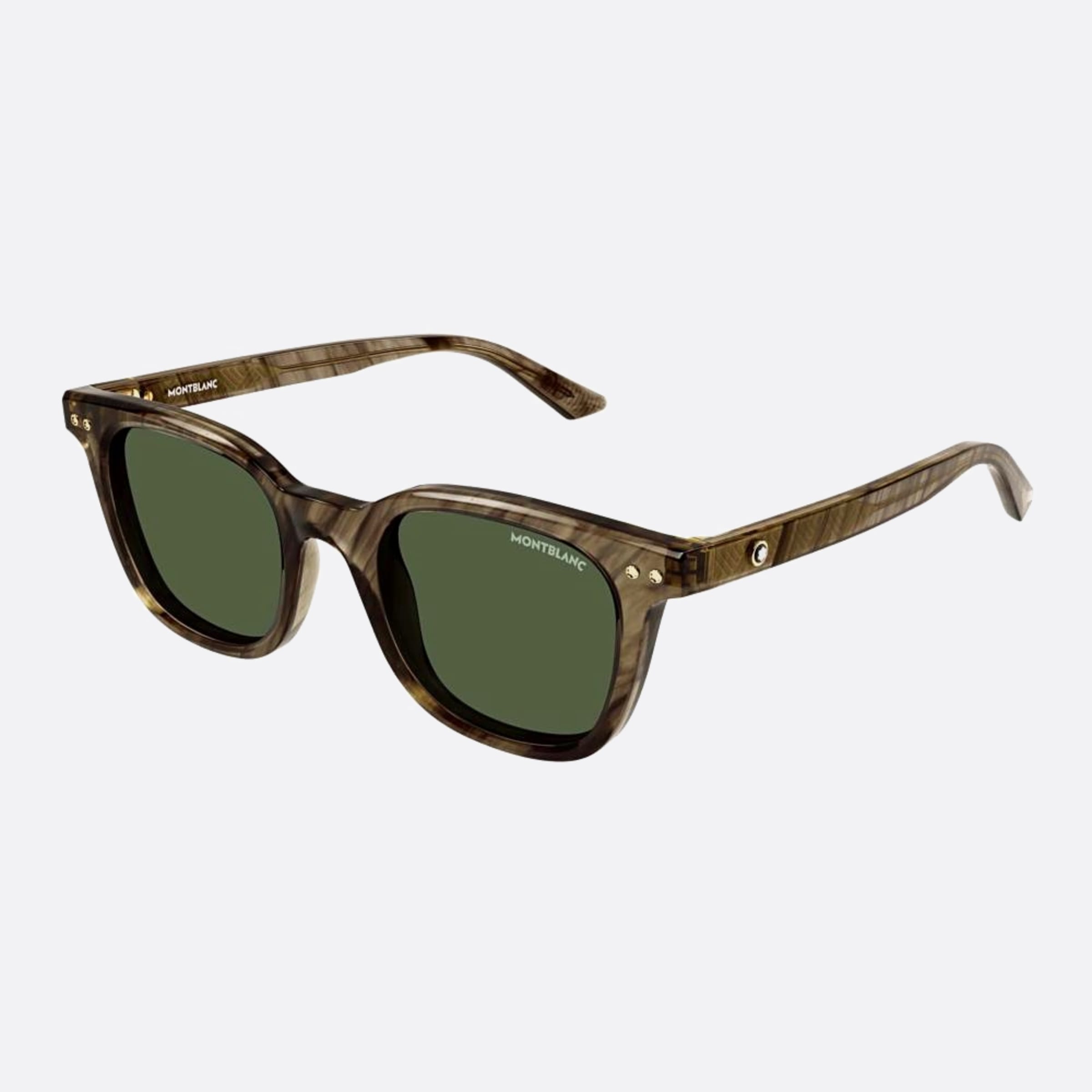 Montblanc 49mm Brown Round Man Sunglasses - Side View