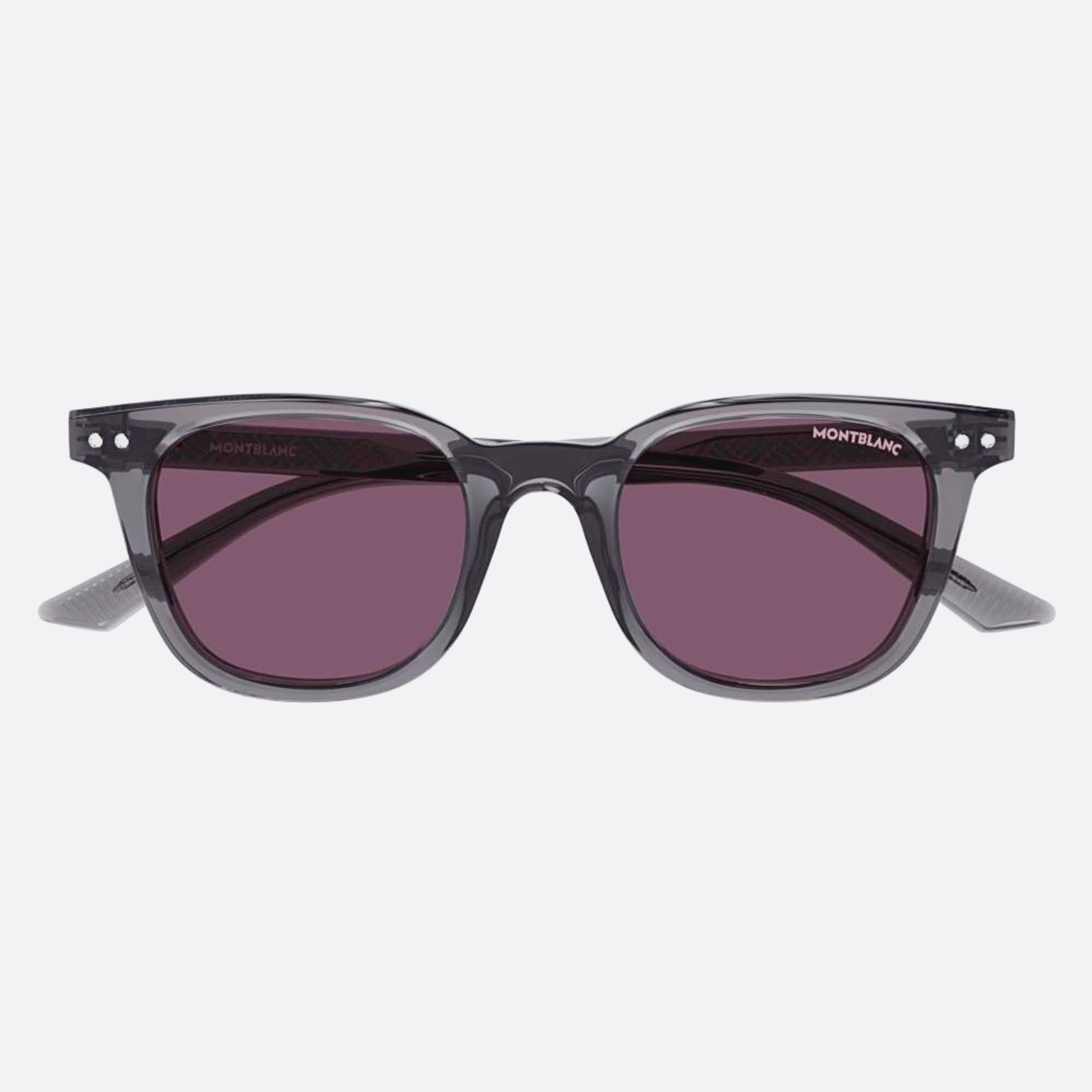 Montblanc 49mm Grey Round Man Sunglasses - Main View