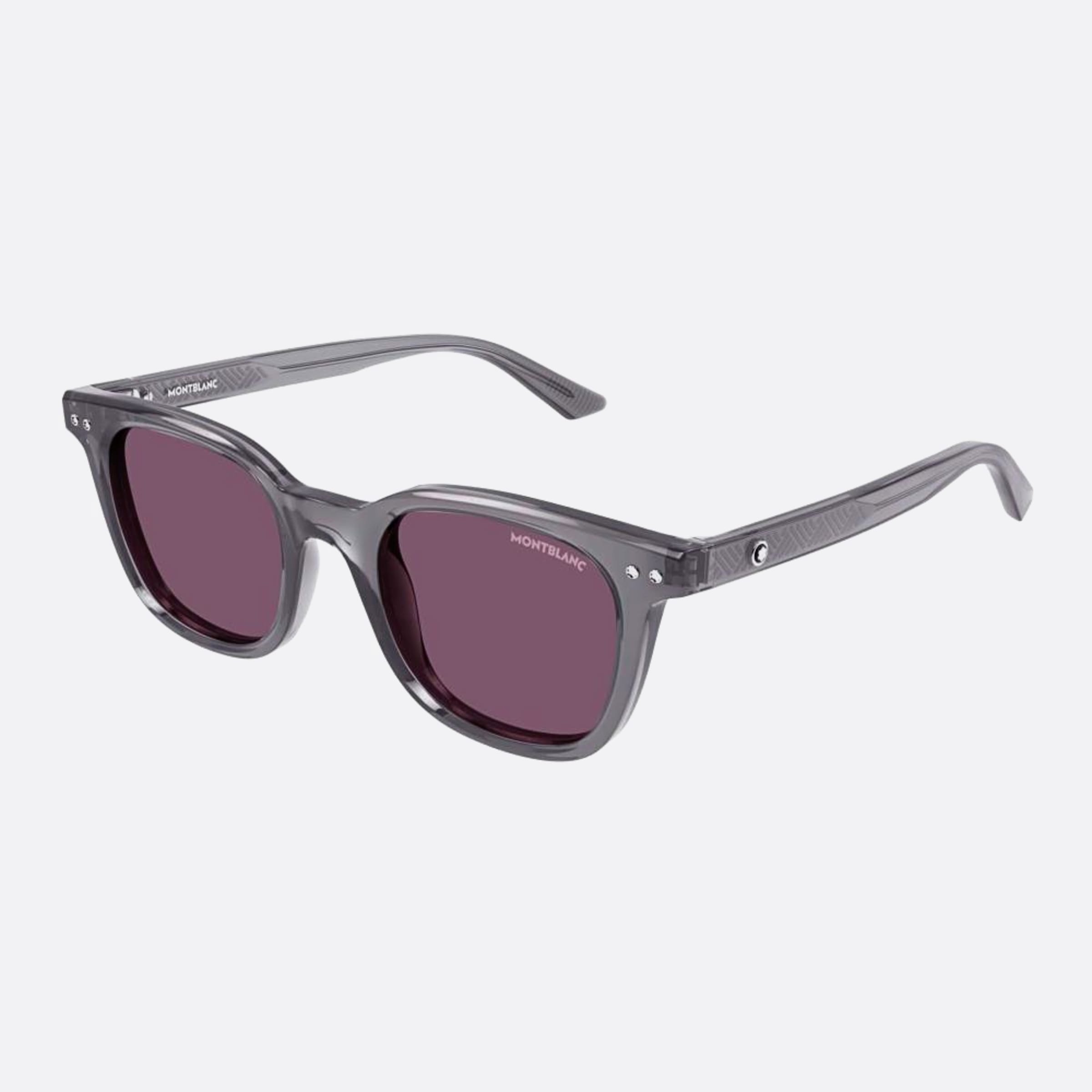 Montblanc 49mm Grey Round Man Sunglasses - Side View