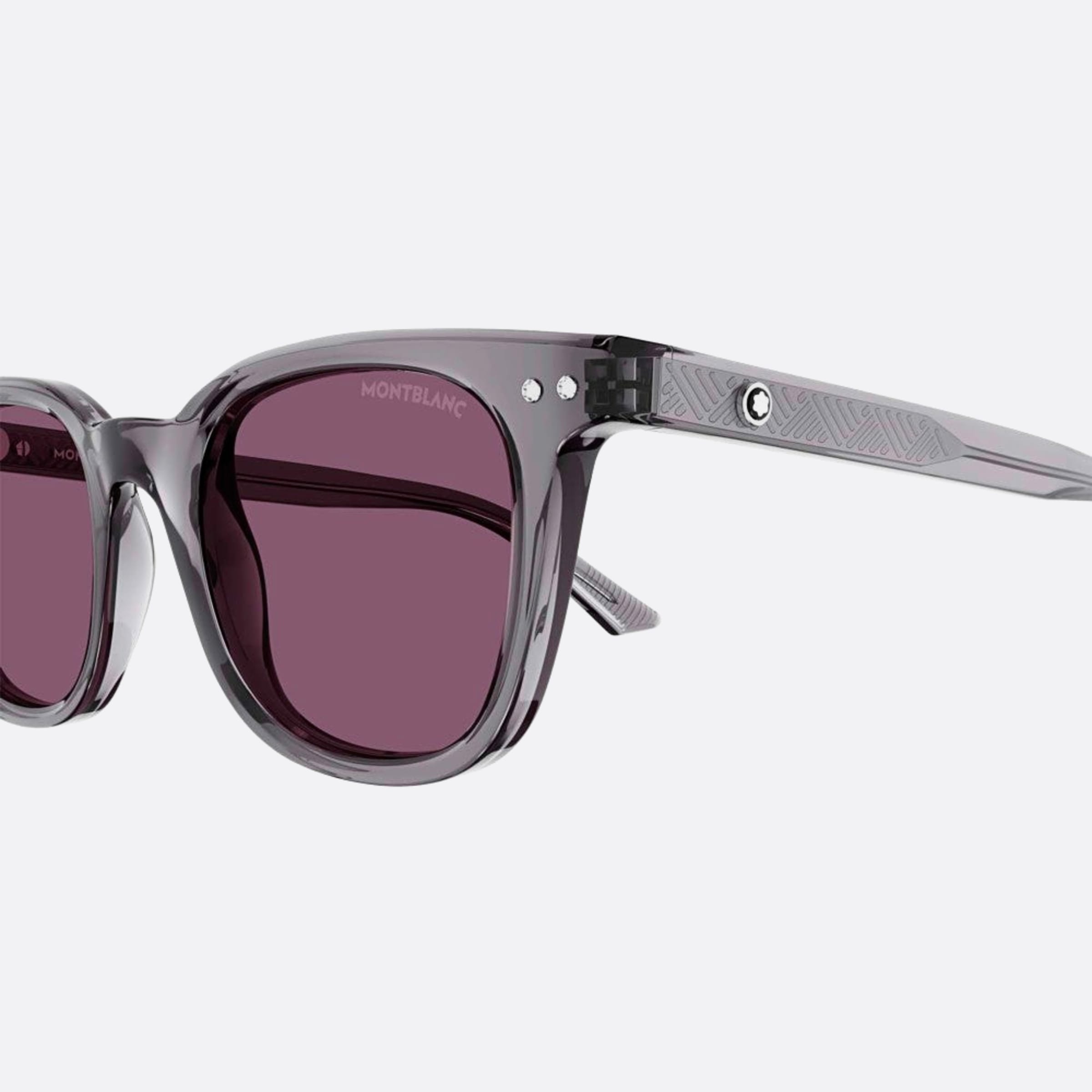 Montblanc 49mm Grey Round Man Sunglasses - Detail View