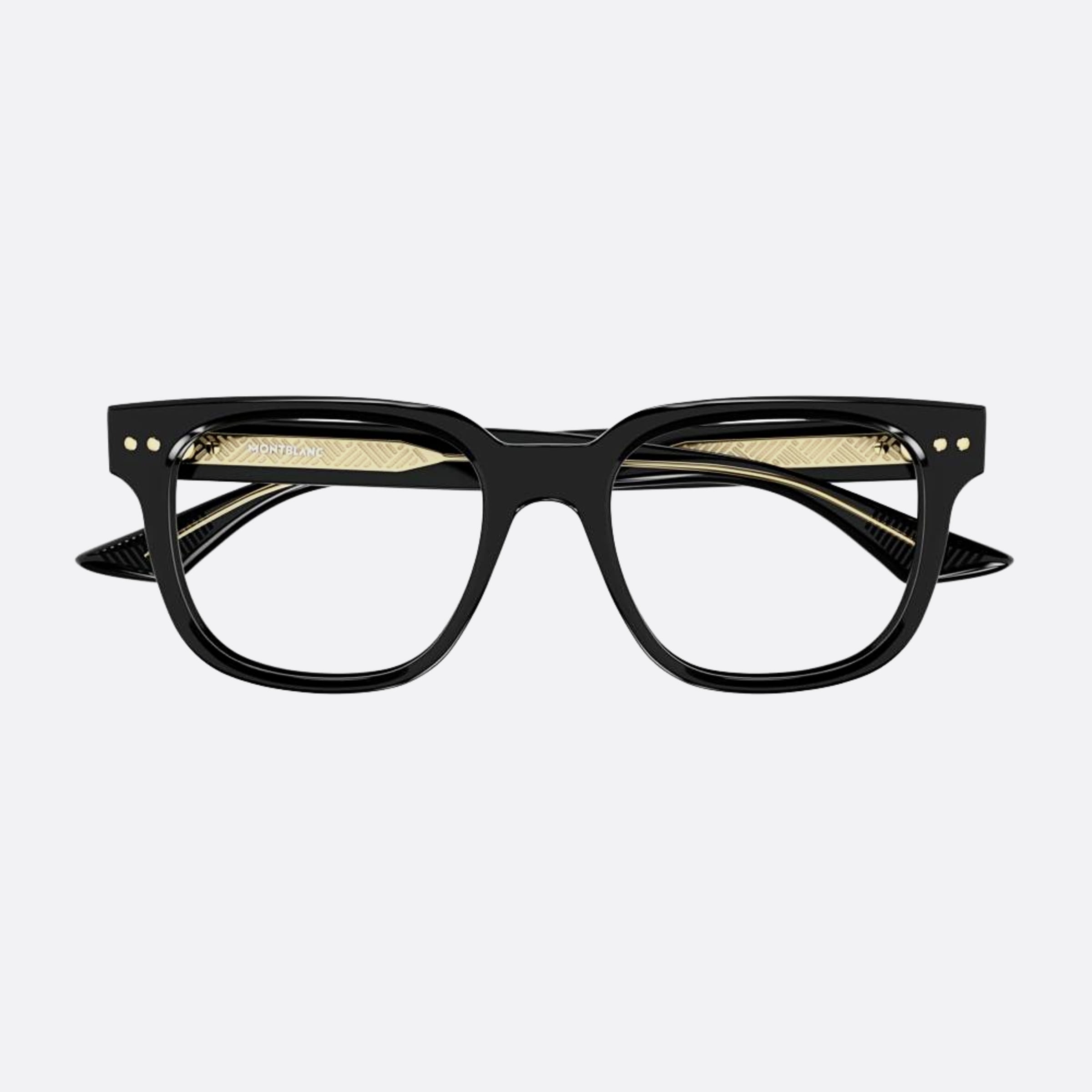 Montblanc 53mm Black Squared Man Eyeglasses - Main View