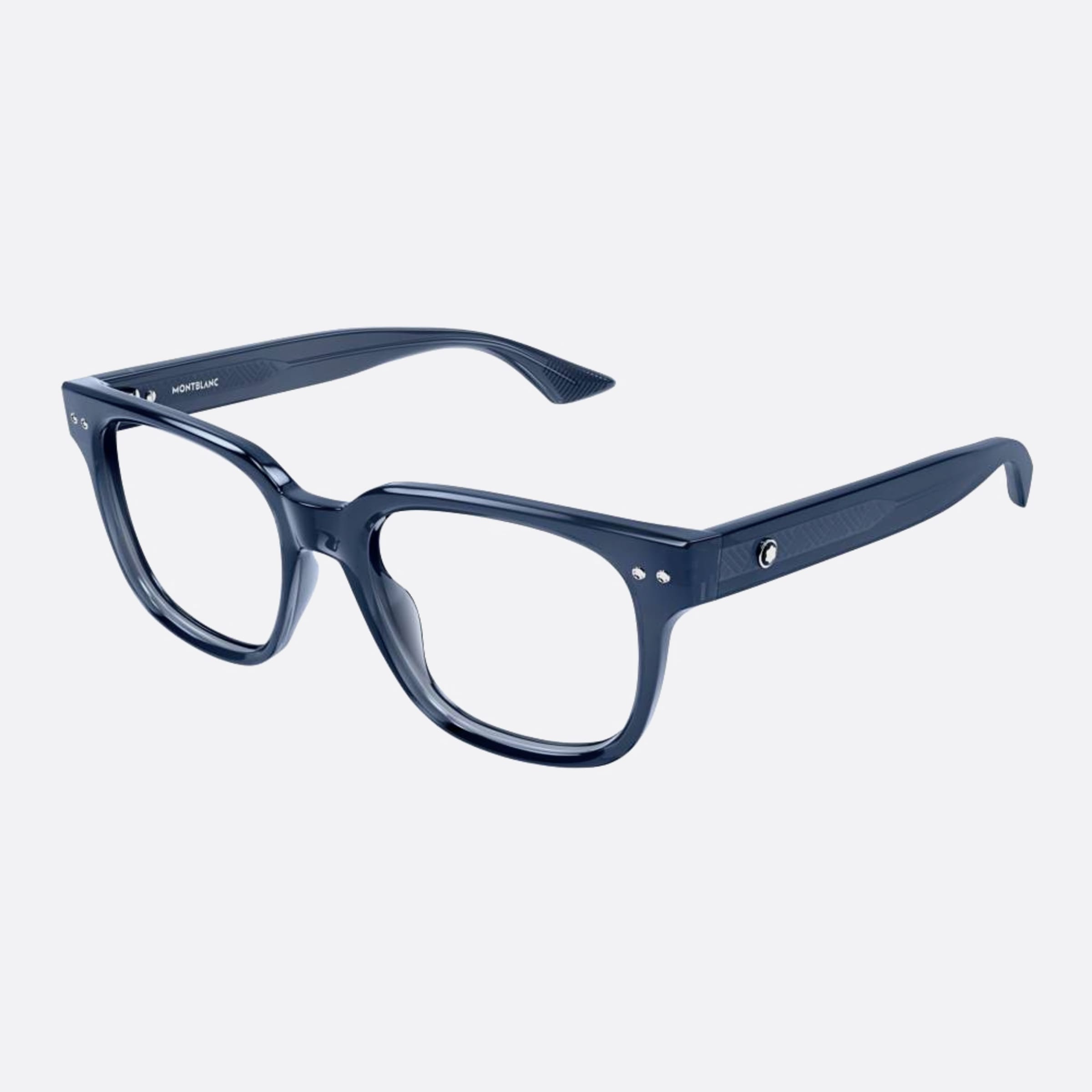 Montblanc 53mm Blue Squared Man Eyeglasses - Side View