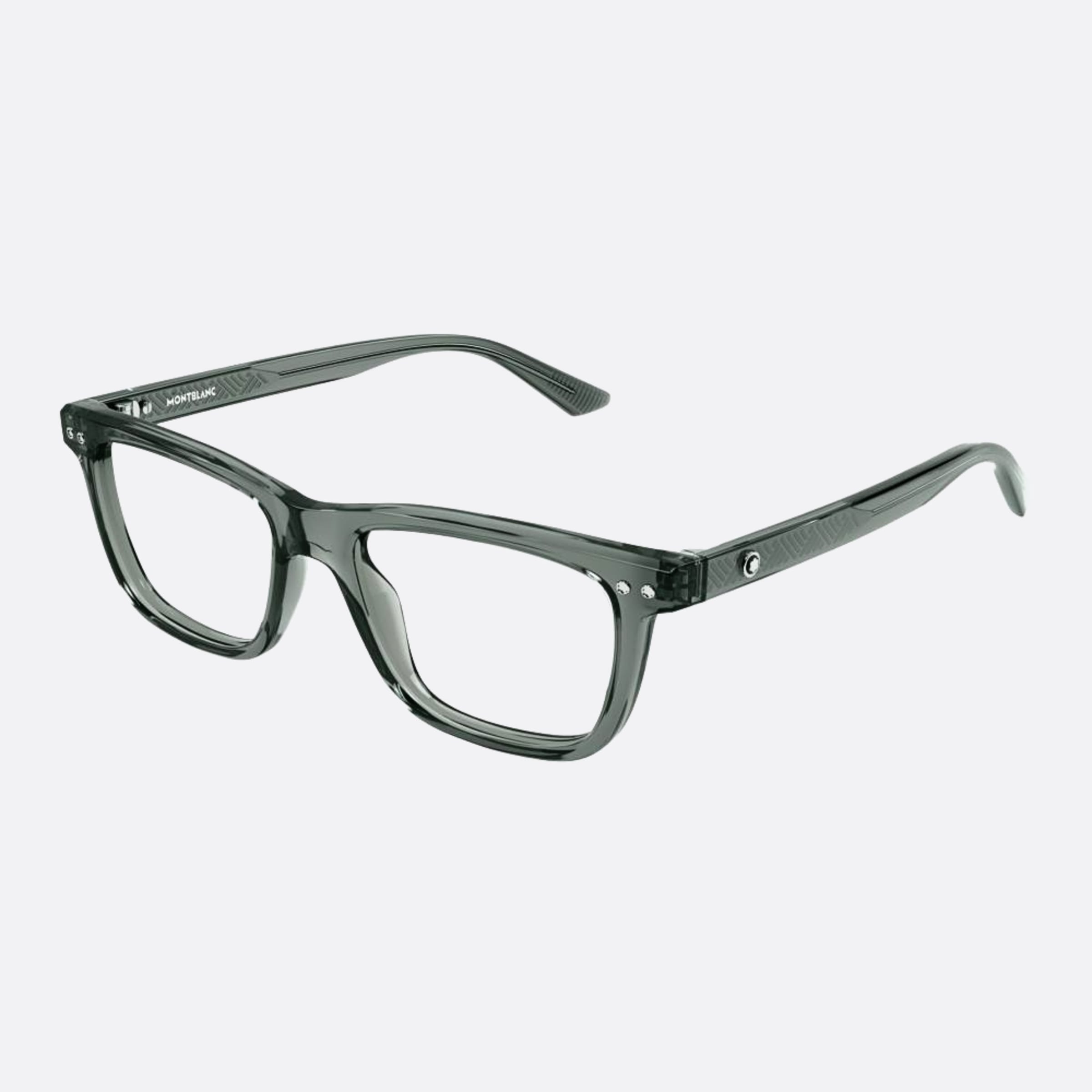 Montblanc 53mm Grey Squared Man Eyeglasses - Side View