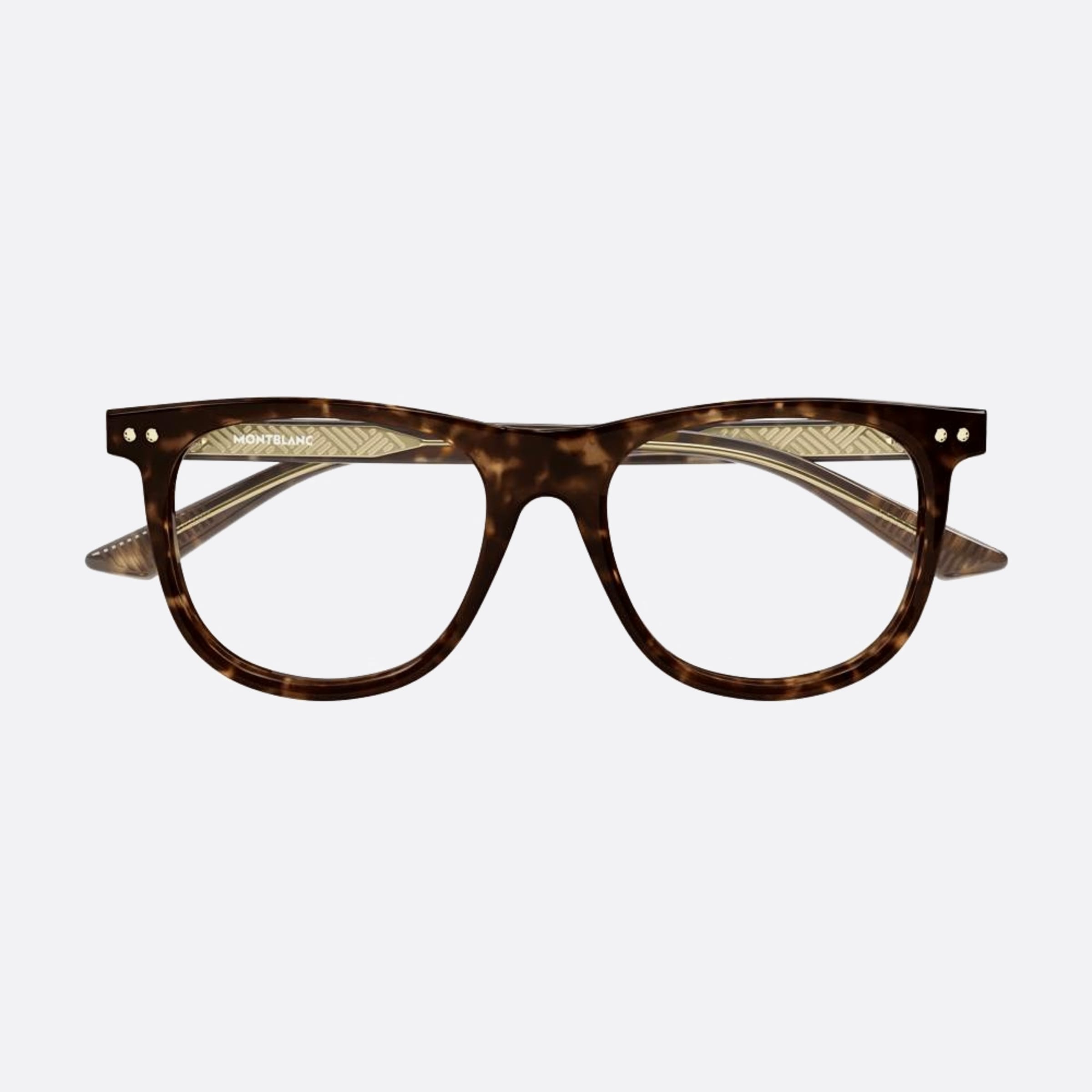 Montblanc 54mm Havana Squared Man Eyeglasses - Main View