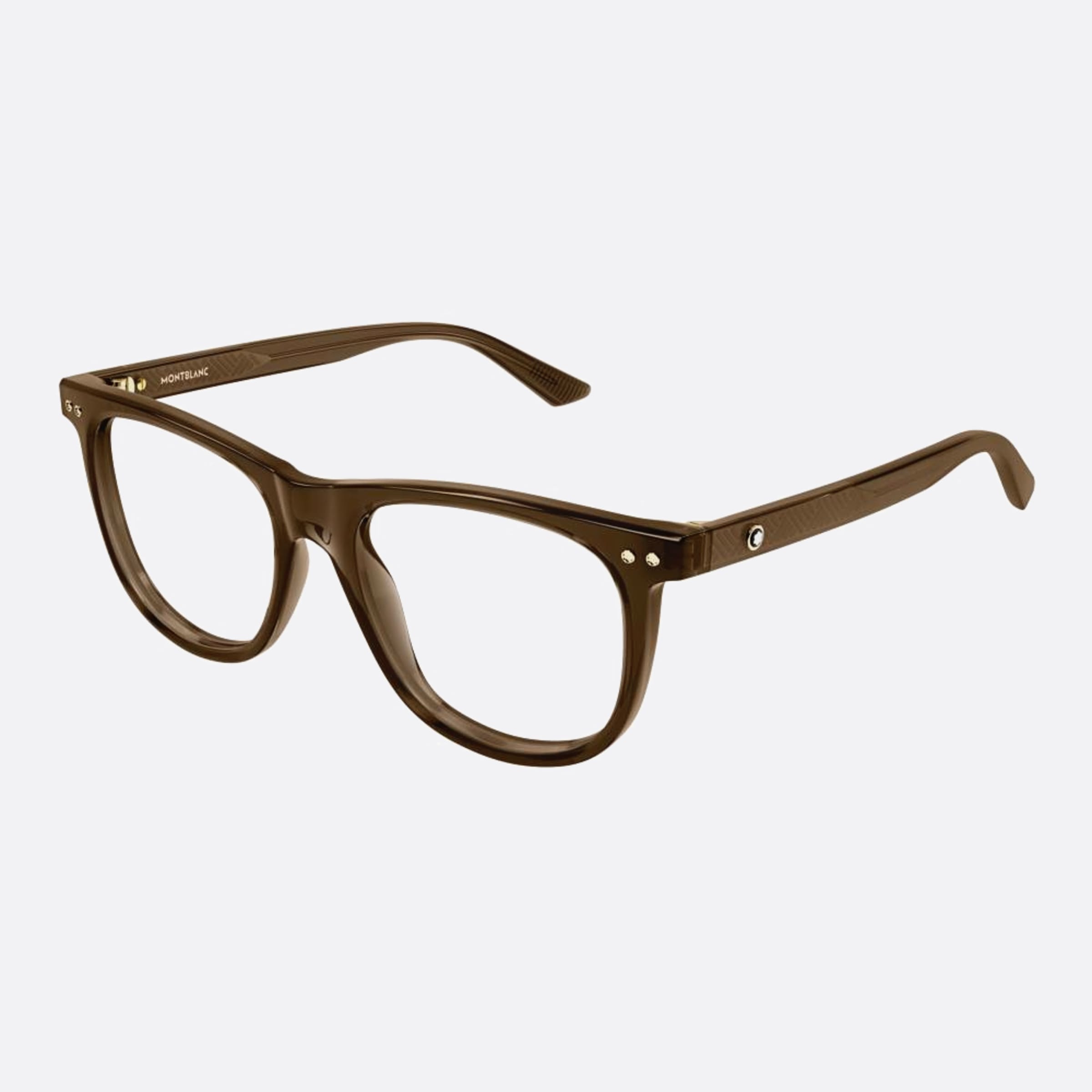 Montblanc 54mm Brown Squared Man Eyeglasses - Side View