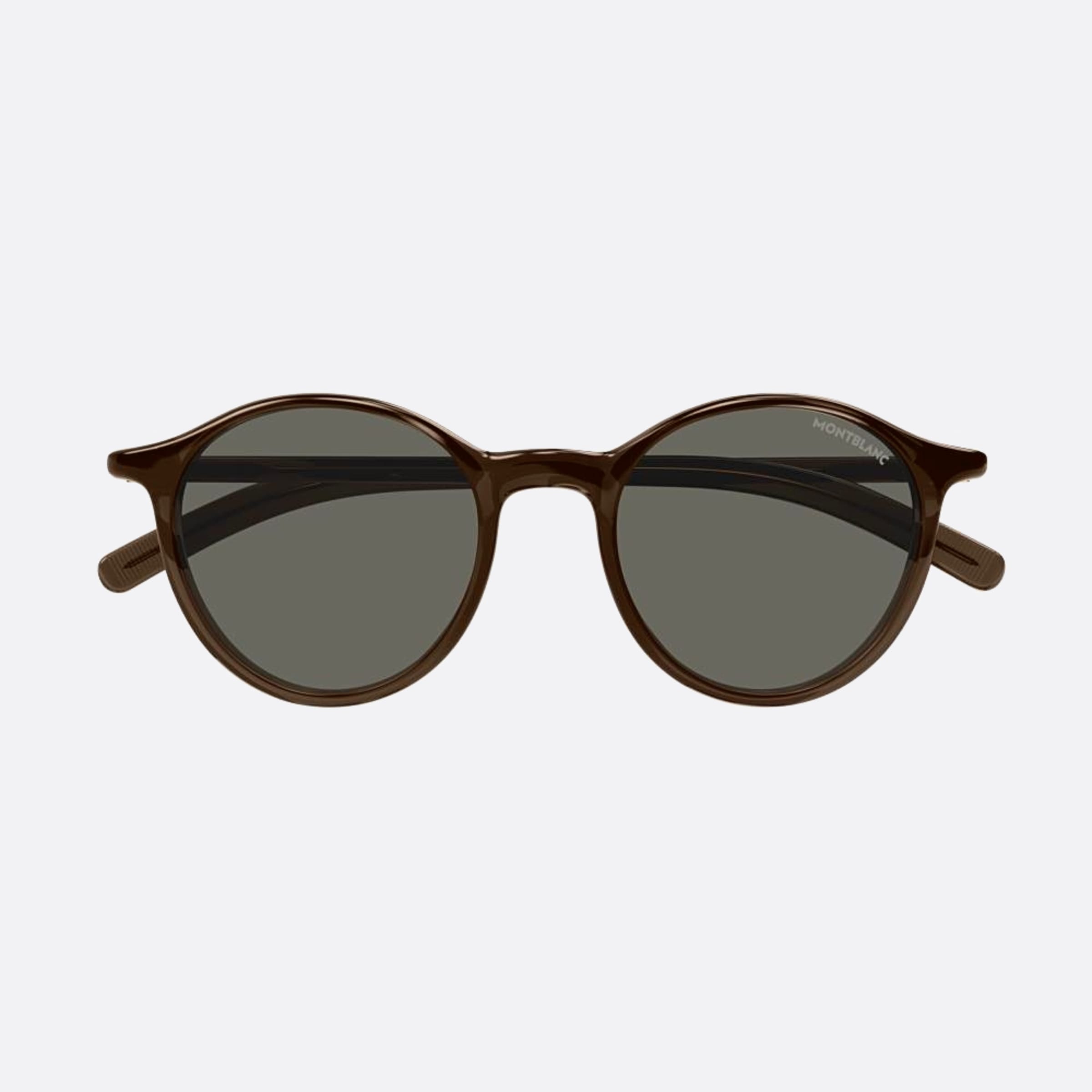 Montblanc 50mm Brown Round Man Sunglasses - Main View