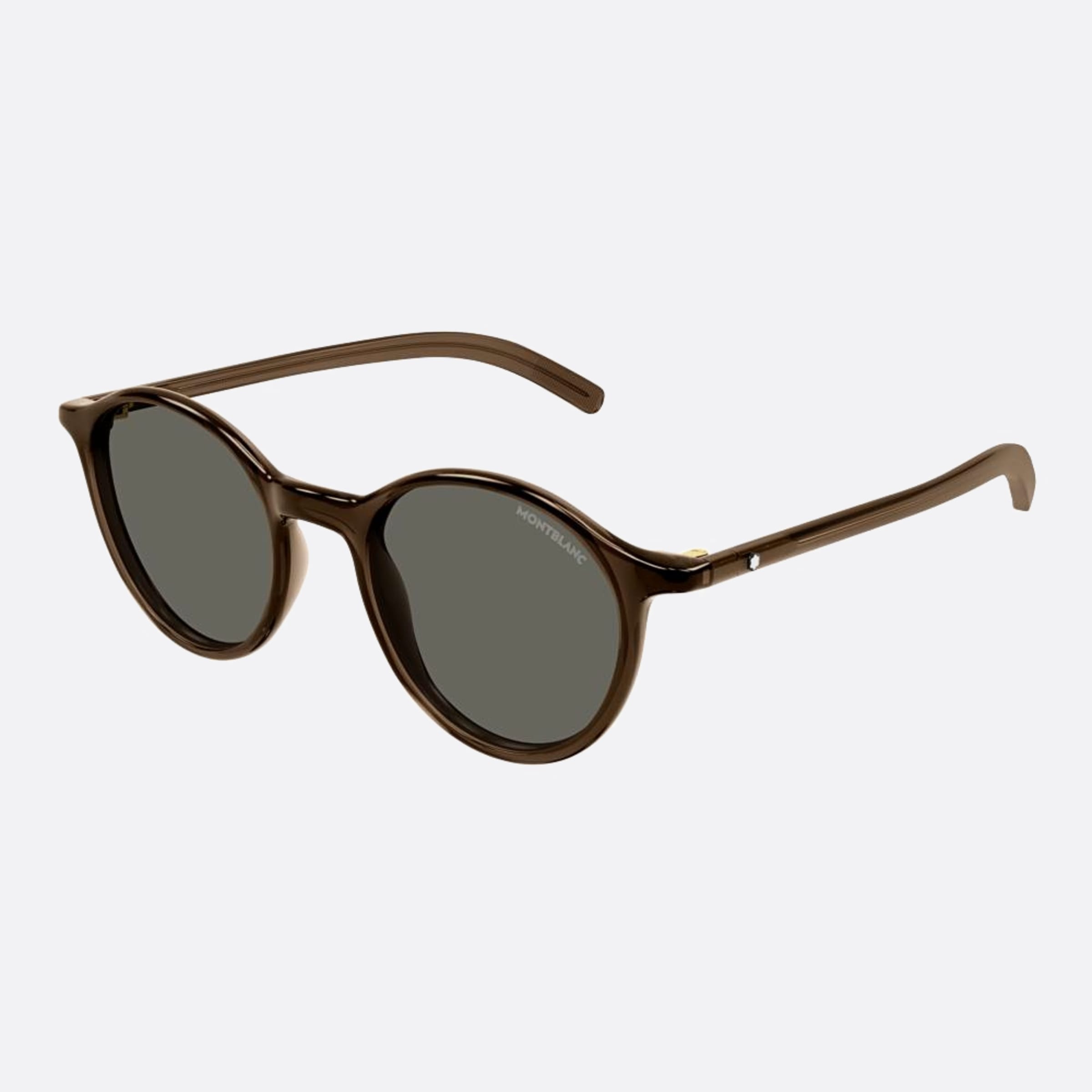 Montblanc 50mm Brown Round Man Sunglasses - Side View