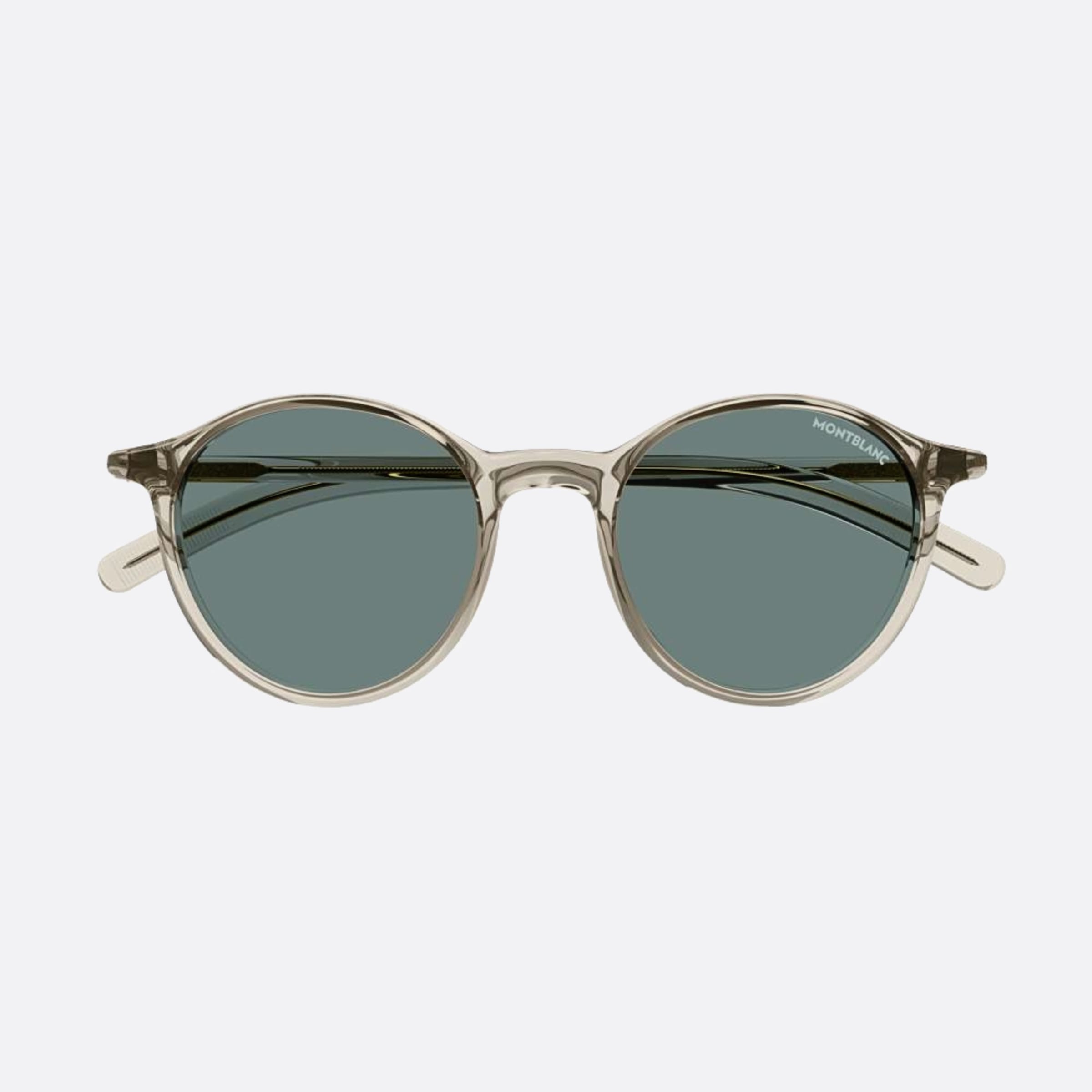 Montblanc 50mm Beg Brown Round Man Sunglasses - Main View