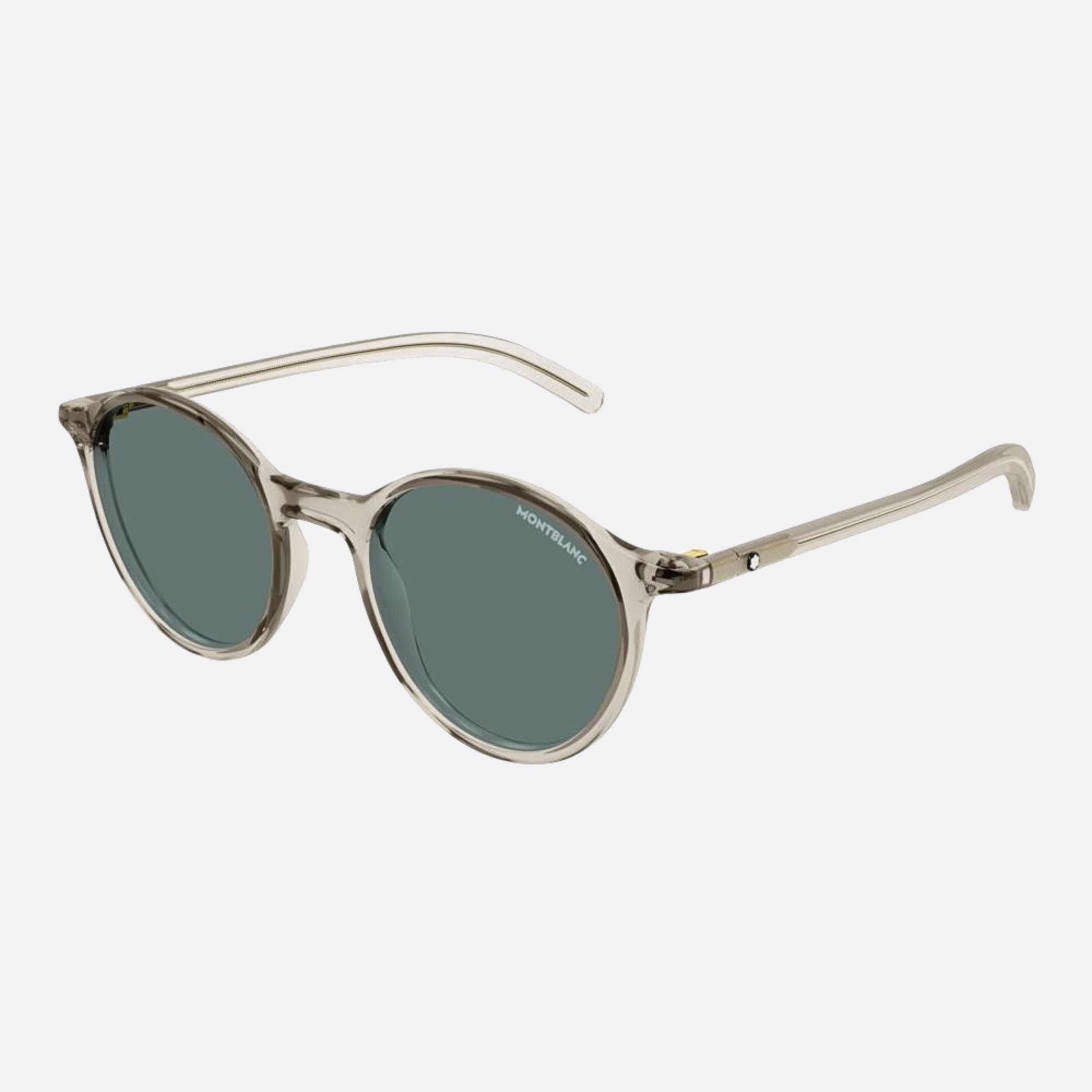 Montblanc 50mm Beg Brown Round Man Sunglasses - Side View