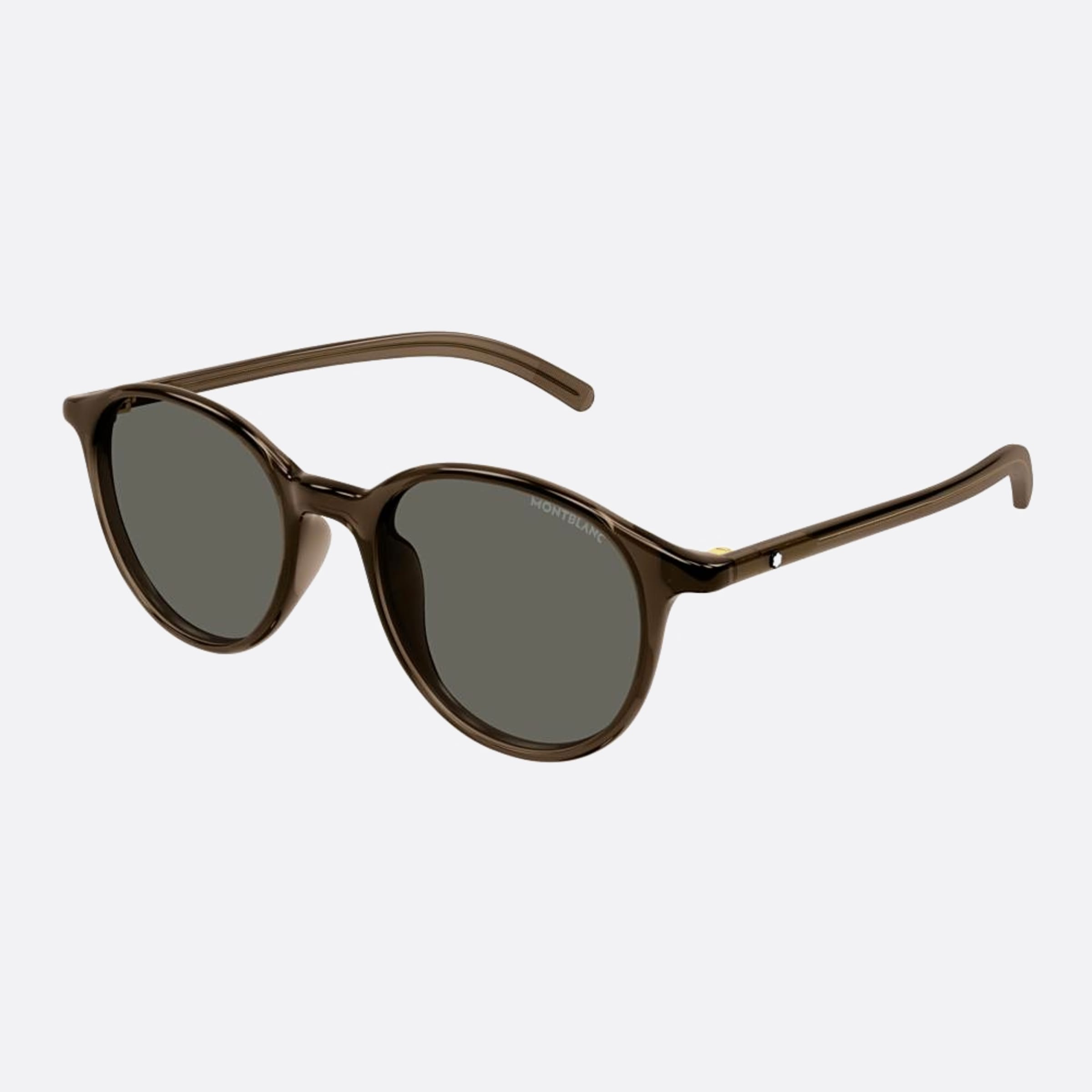 Montblanc 54mm Mb0326sa Brown Round Men Sunglasses - Side View