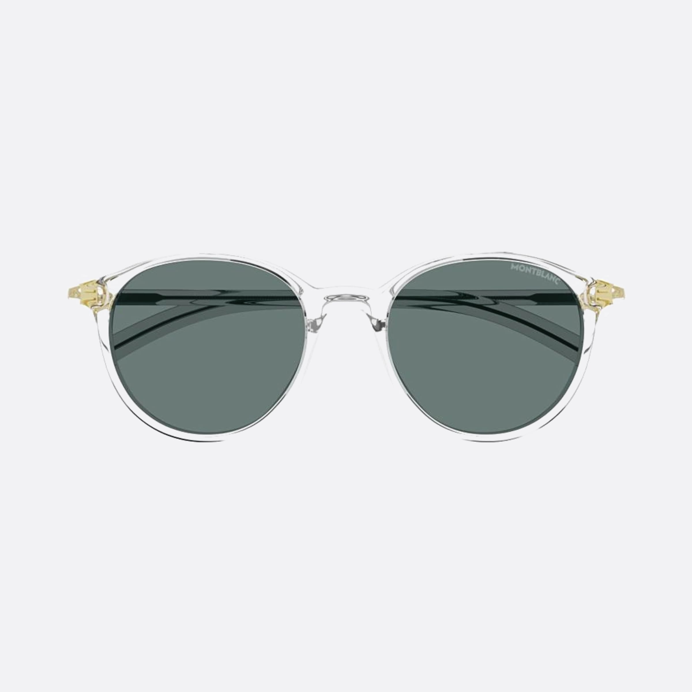 Montblanc 54mm Mb0326sa Crg Transparent Round Men Sunglasses - Main View