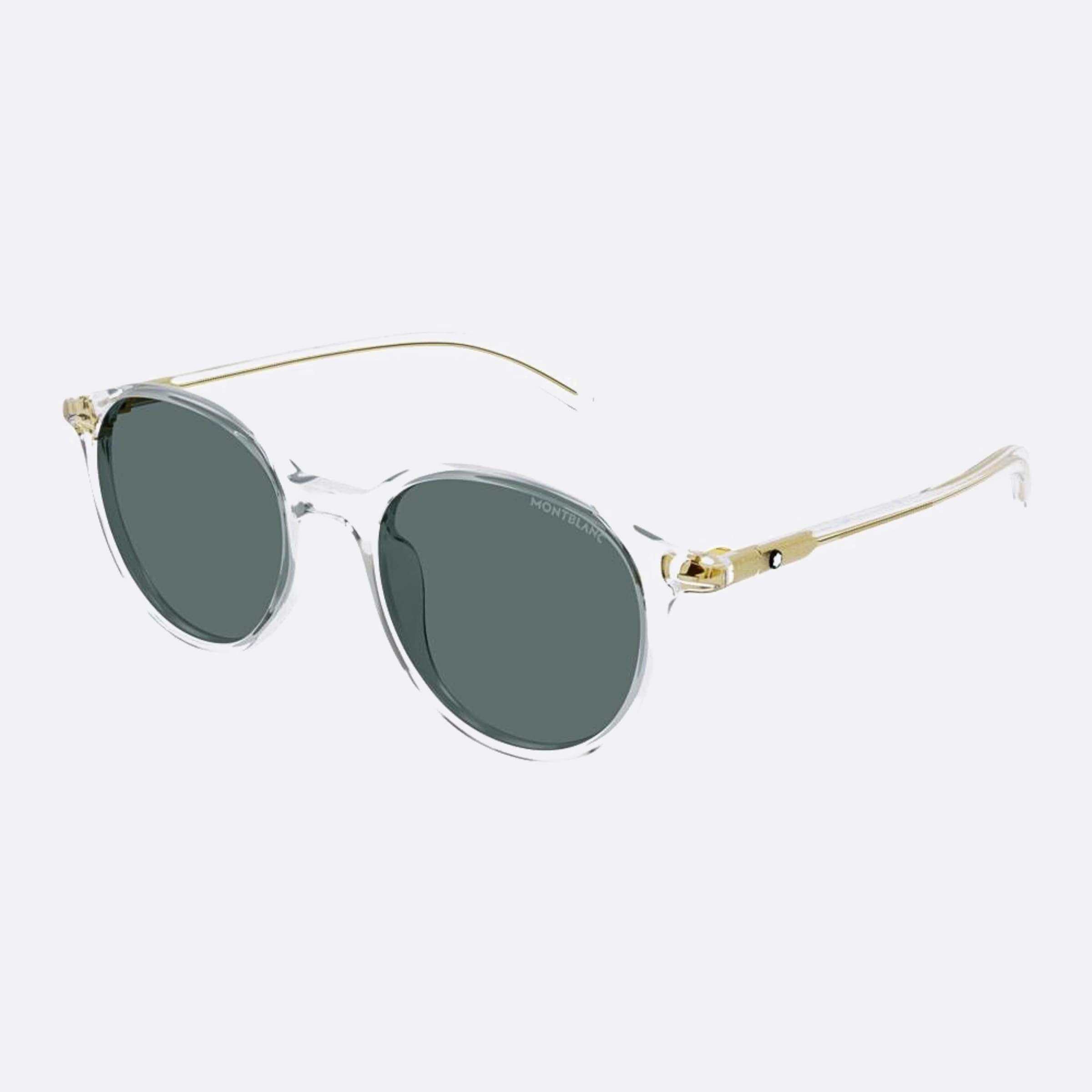 Montblanc 54mm Mb0326sa Crg Transparent Round Men Sunglasses - Side View