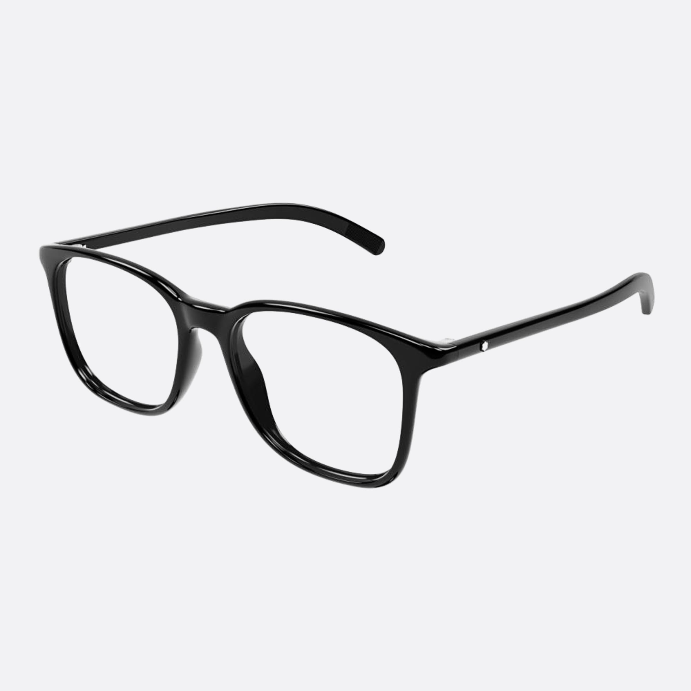 Montblanc 54mm Black Squared Man Eyeglasses - Side View