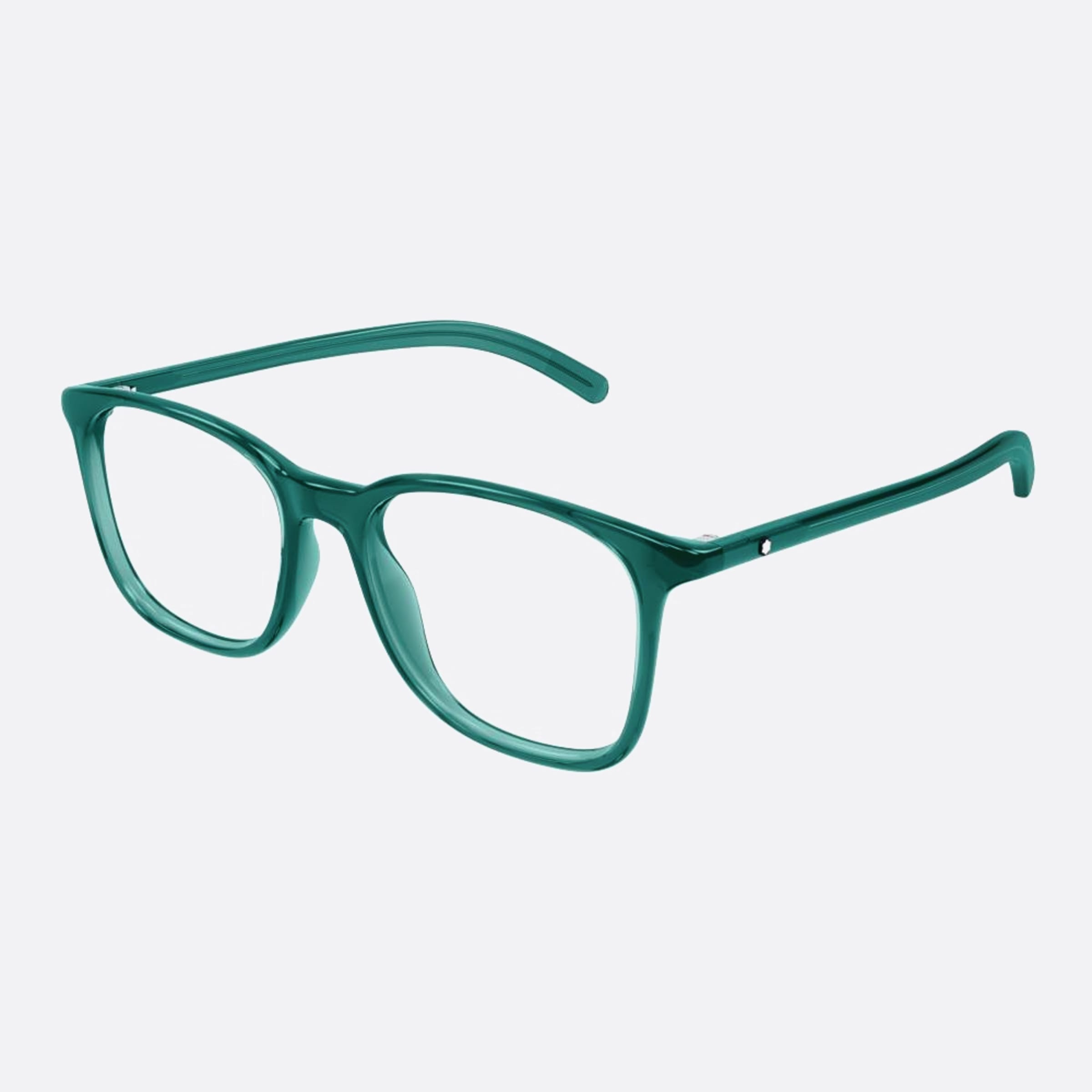 Montblanc 54mm Green Squared Man Eyeglasses - Side View