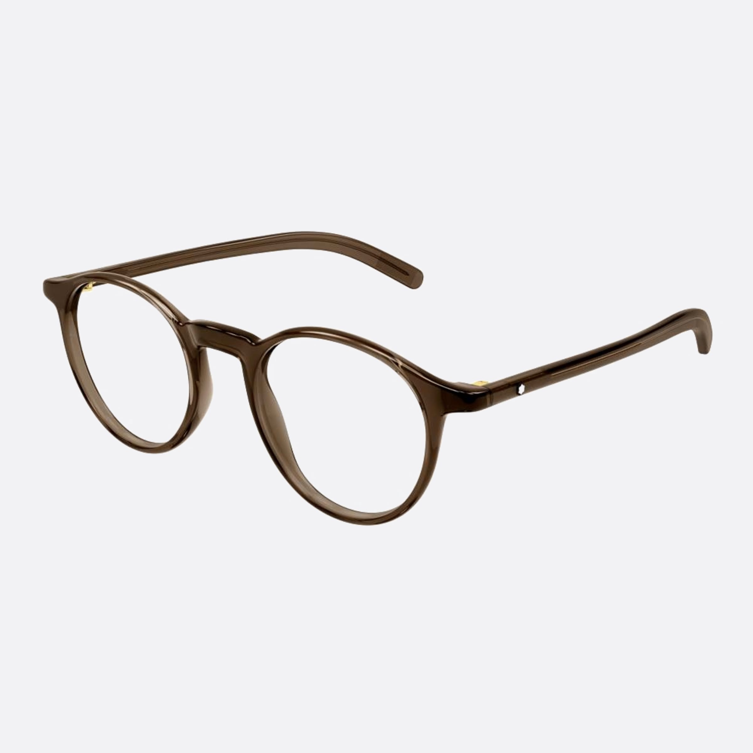 Montblanc 49mm Brown Round Man Eyeglasses - Side View