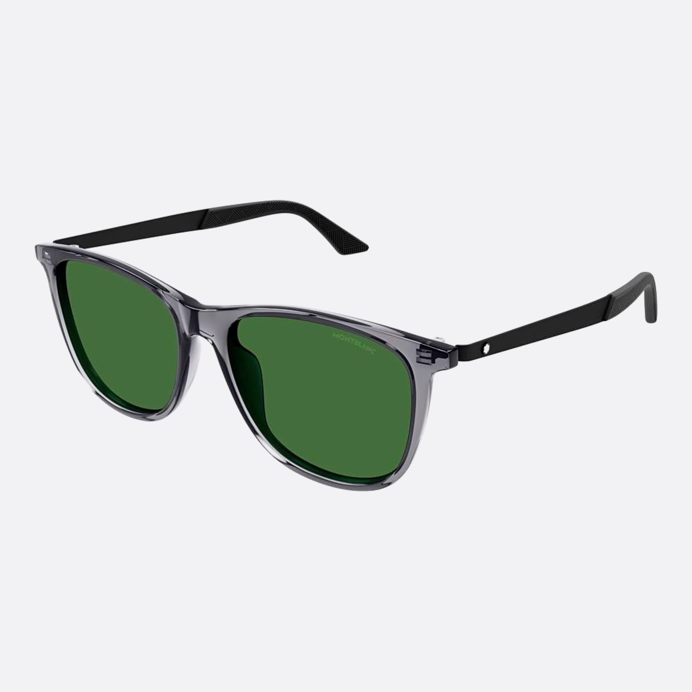 Montblanc 56mm Grey Squared Man Sunglasses - Side View