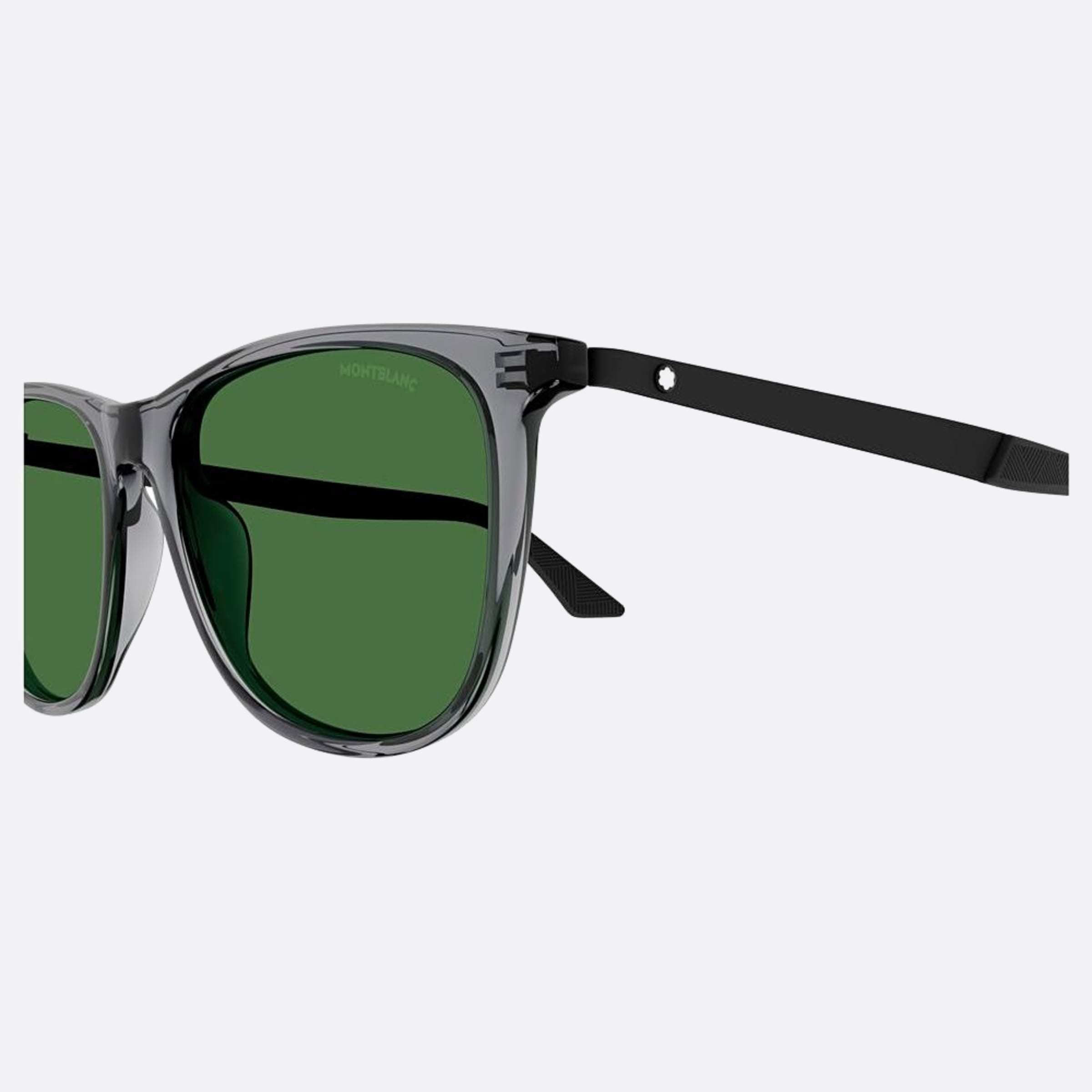 Montblanc 56mm Grey Squared Man Sunglasses - Lifestyle Shot