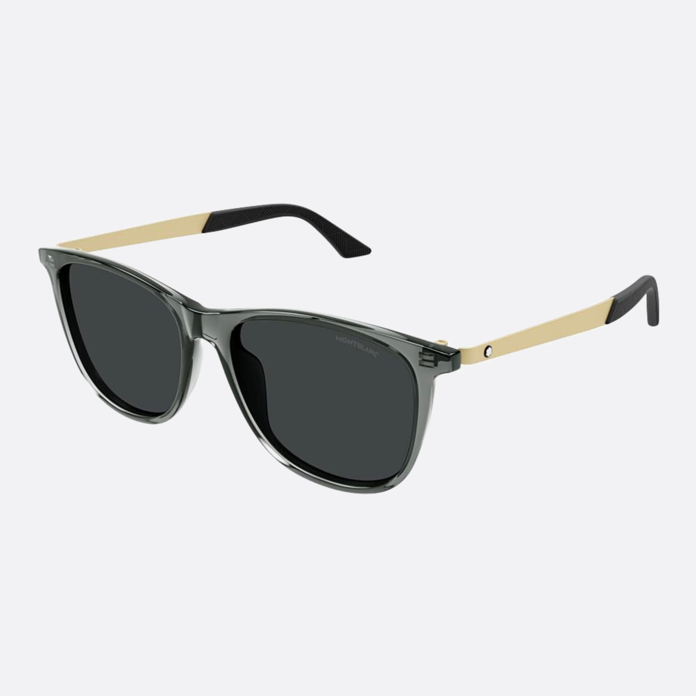 Montblanc 56mm Ggs Grey Squared Man Sunglasses - Side View