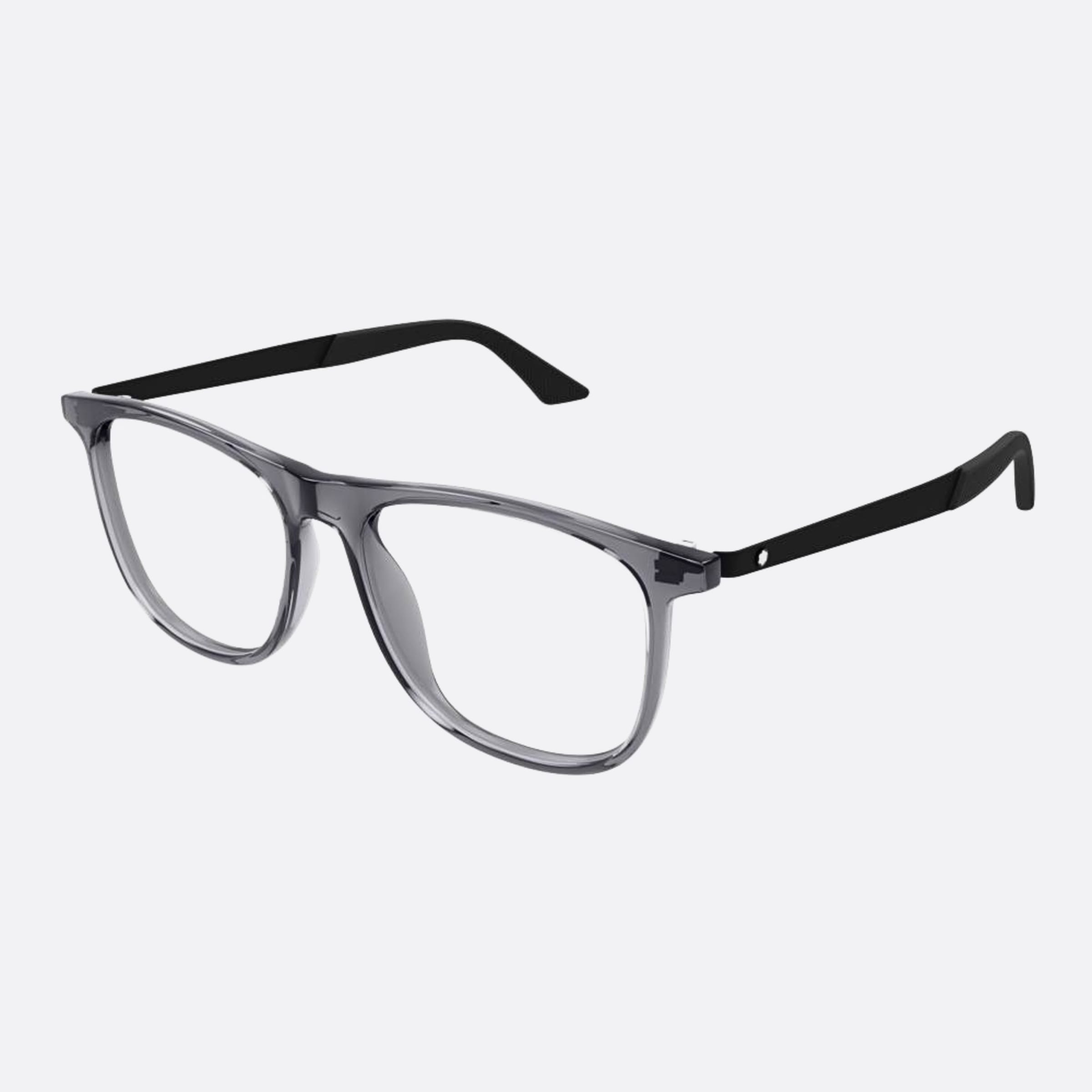 Montblanc 55mm Grey Squared Man Eyeglasses - Side View