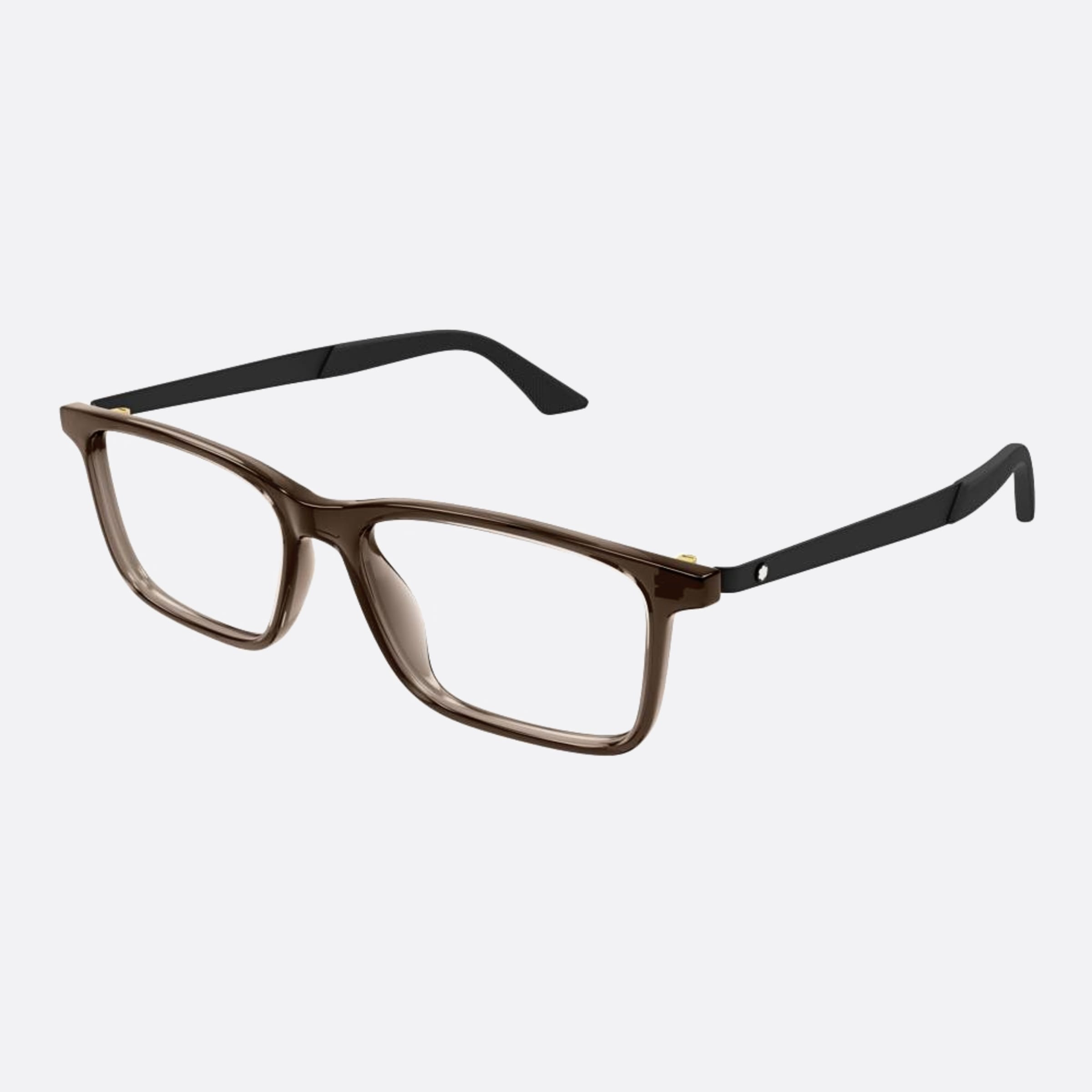 Montblanc 55mm Brown Squared Man Eyeglasses - Side View