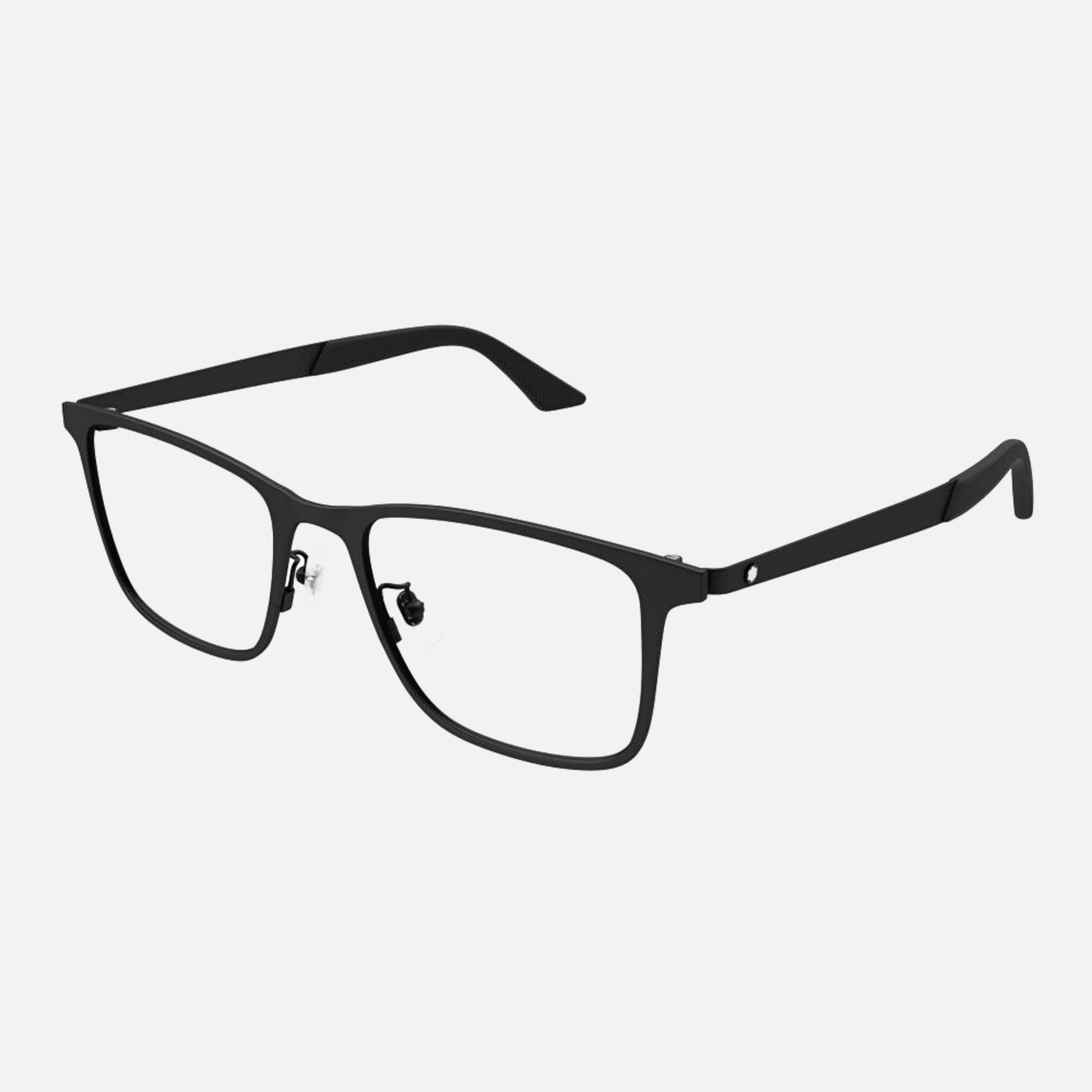 Montblanc 53mm Black Squared Man Eyeglasses - Side View