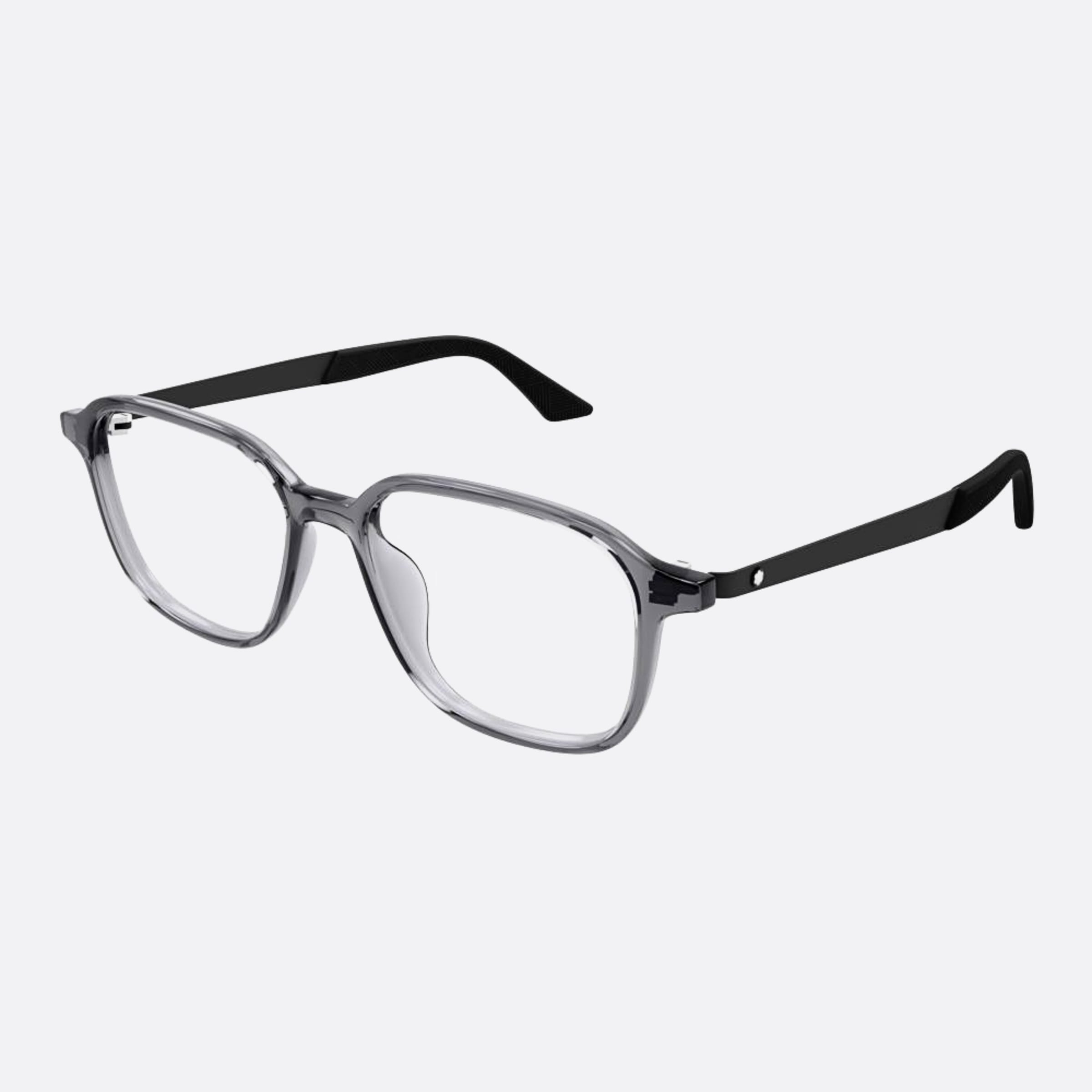 Montblanc 53mm Mb0335oa Grey Round Men Eyeglasses - Side View