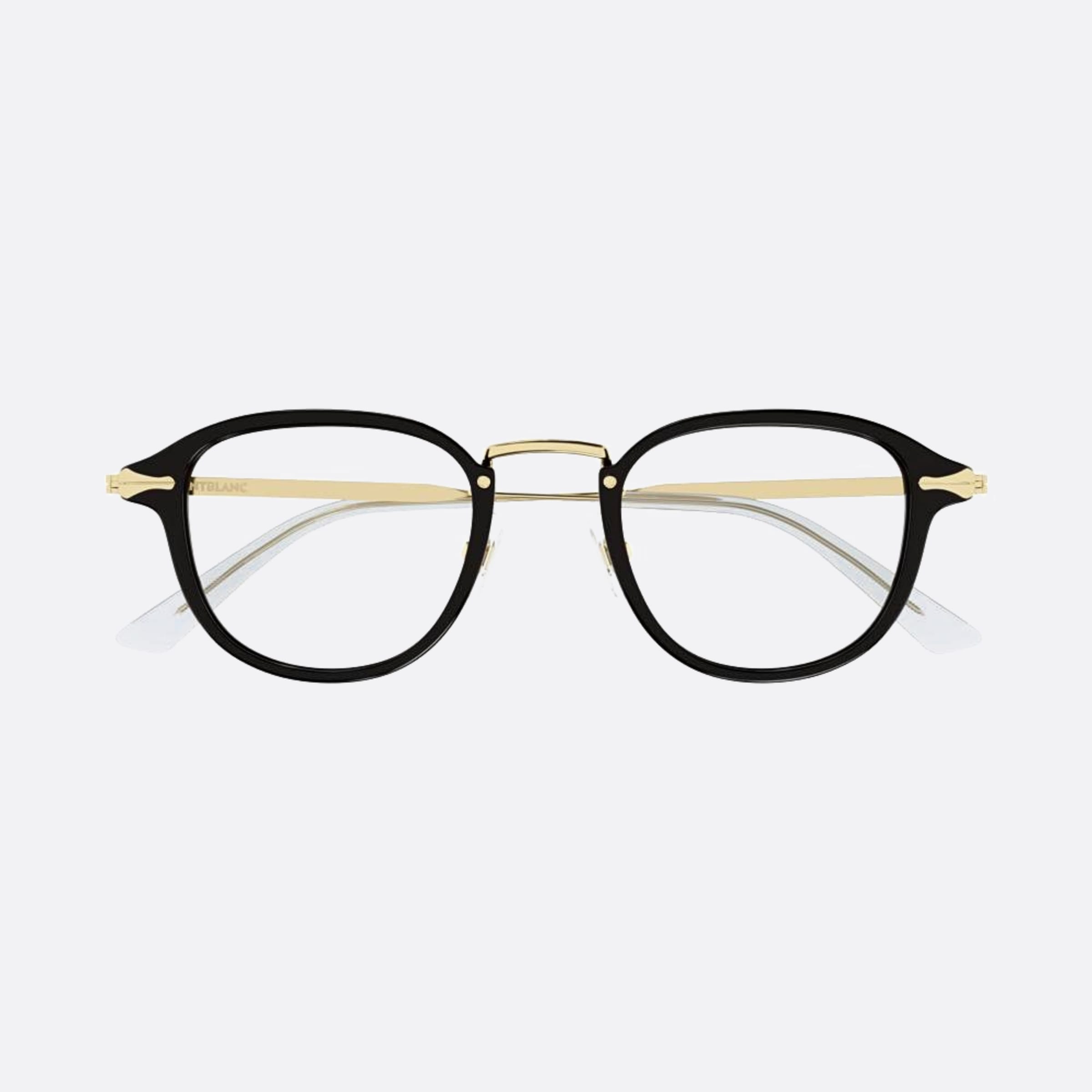 Montblanc 48mm Black Round Man Eyeglasses - Main View
