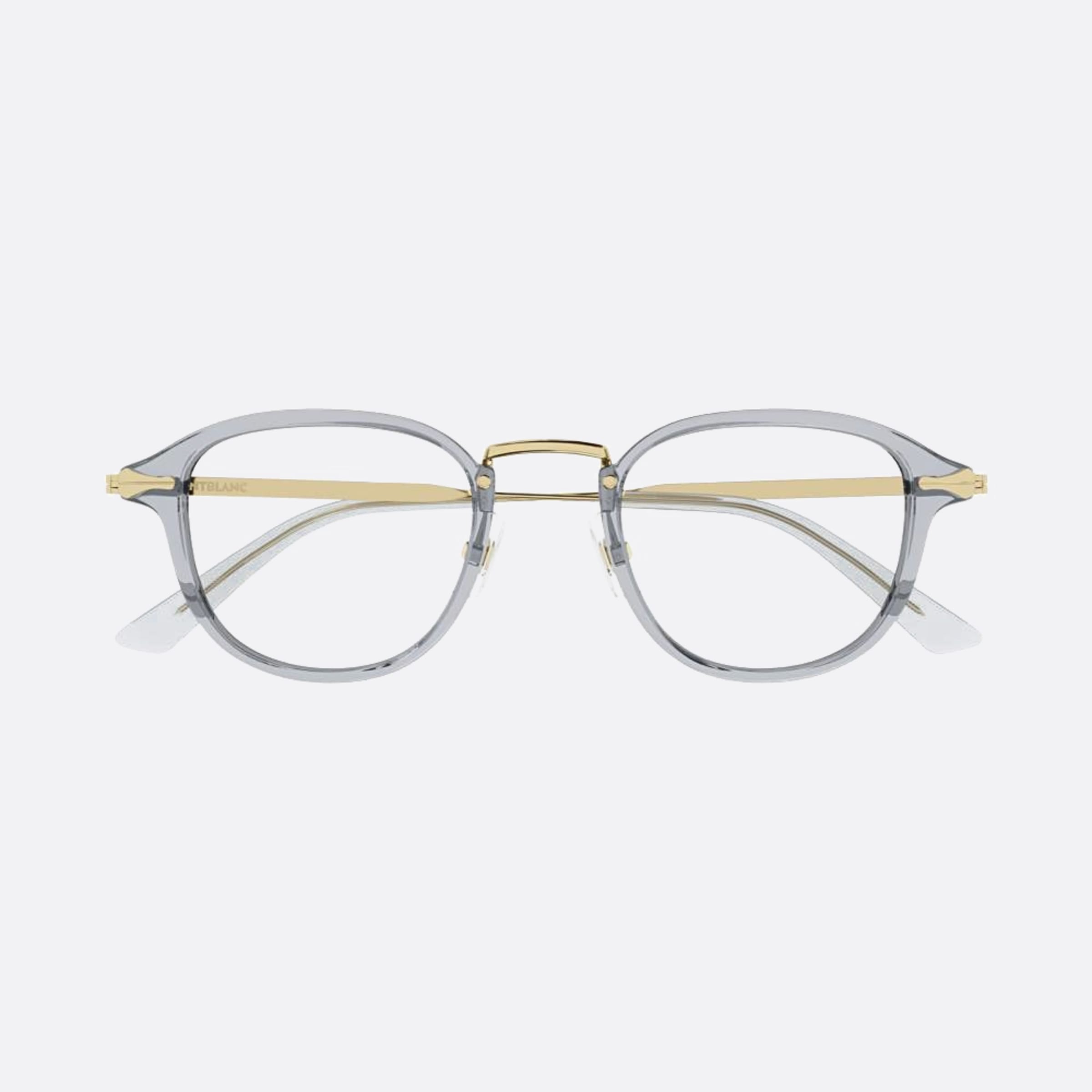 Montblanc 48mm Grey Round Man Eyeglasses - Main View